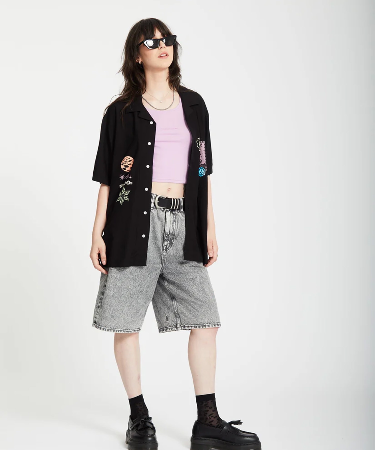 VOLCOM ボルコム 半袖 シャツ メンズ ボクシーフィット Filip Rygalski Woven Shirt A0412516(BLK-M)