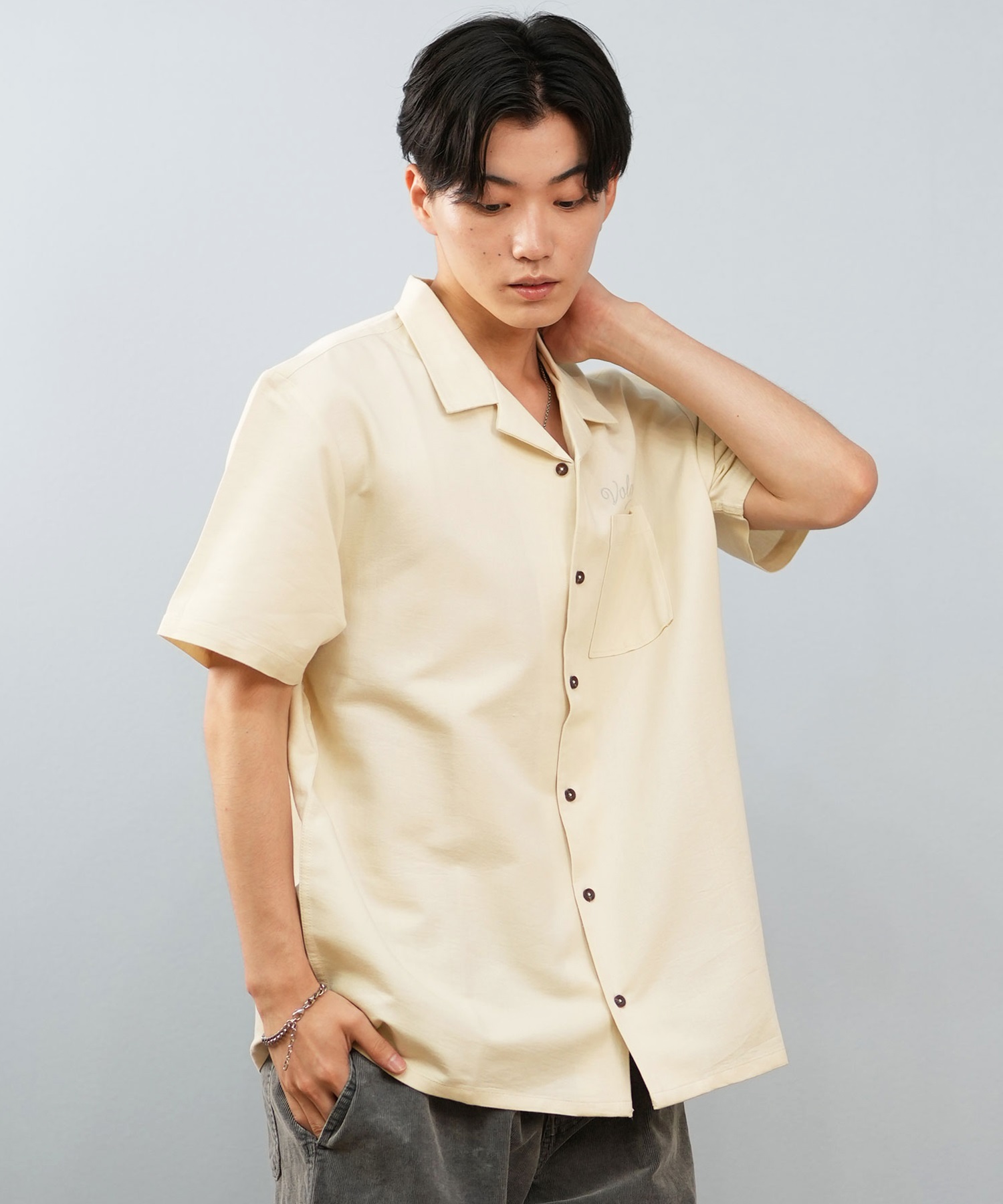 VOLCOM ボルコム 半袖 シャツ メンズ ワンポイント ロゴ シンプル Otis