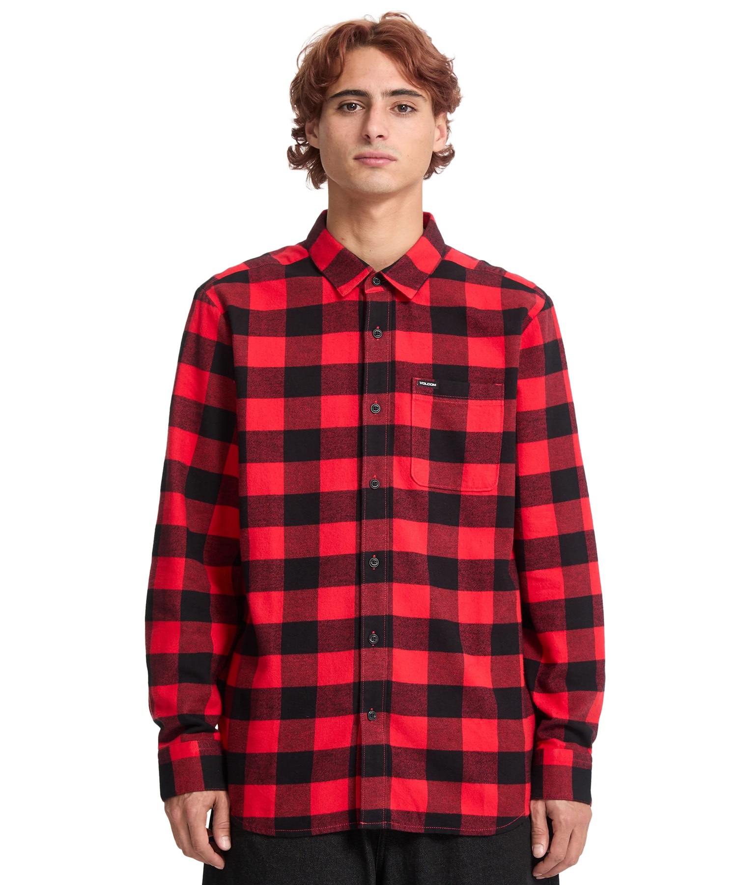 VOLCOM ボルコム 長袖 シャツ メンズ チェックシャツ ロングスリーブシャツ CADEN PLAID LS A0532506(LRD-S)
