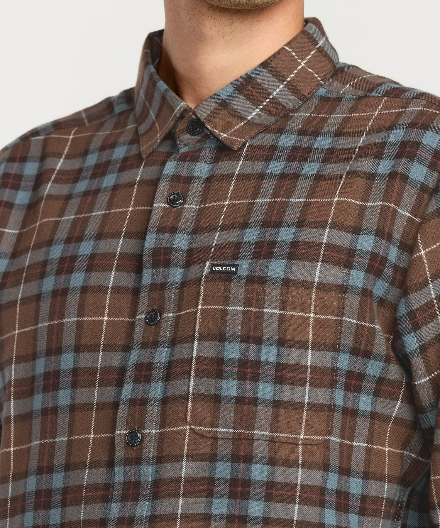 VOLCOM ボルコム 長袖 シャツ メンズ チェックシャツ ロングスリーブシャツ CADEN PLAID LS A0532506(LRD-S)
