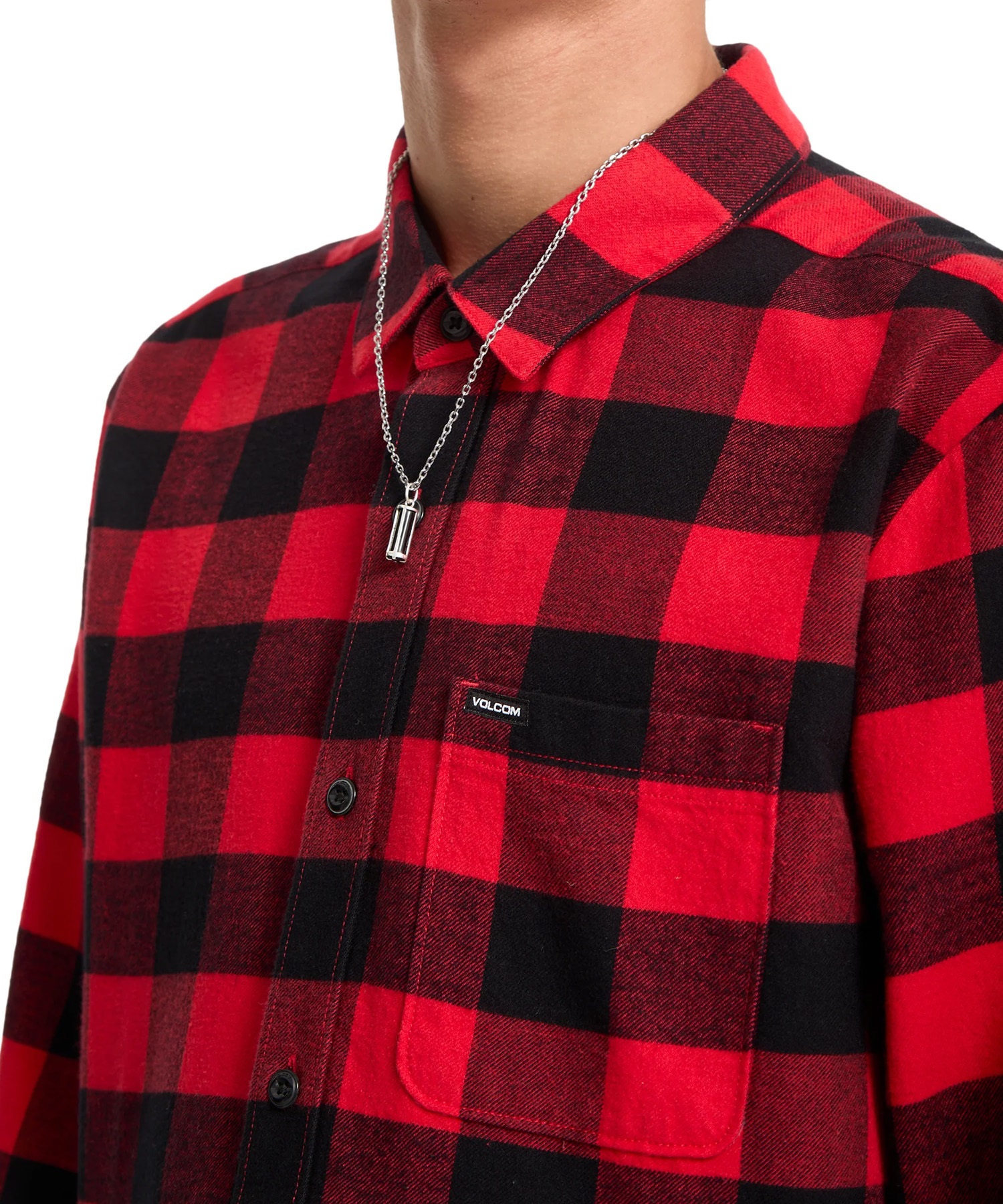 VOLCOM ボルコム 長袖 シャツ メンズ チェックシャツ ロングスリーブシャツ CADEN PLAID LS A0532506(LRD-S)