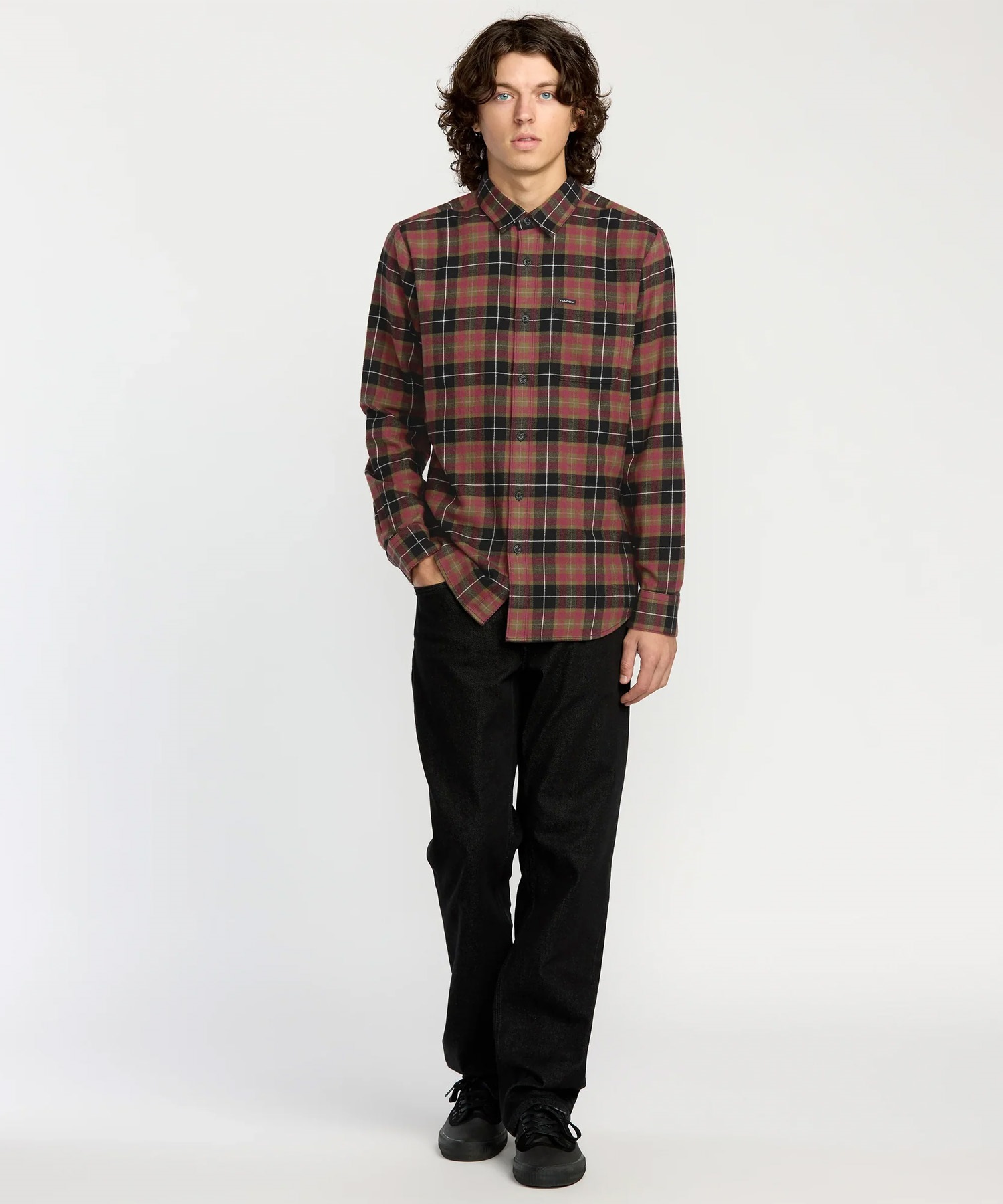 VOLCOM シャツ チェック ダウン L b30635dc4b8ef13c8f3879d724643f