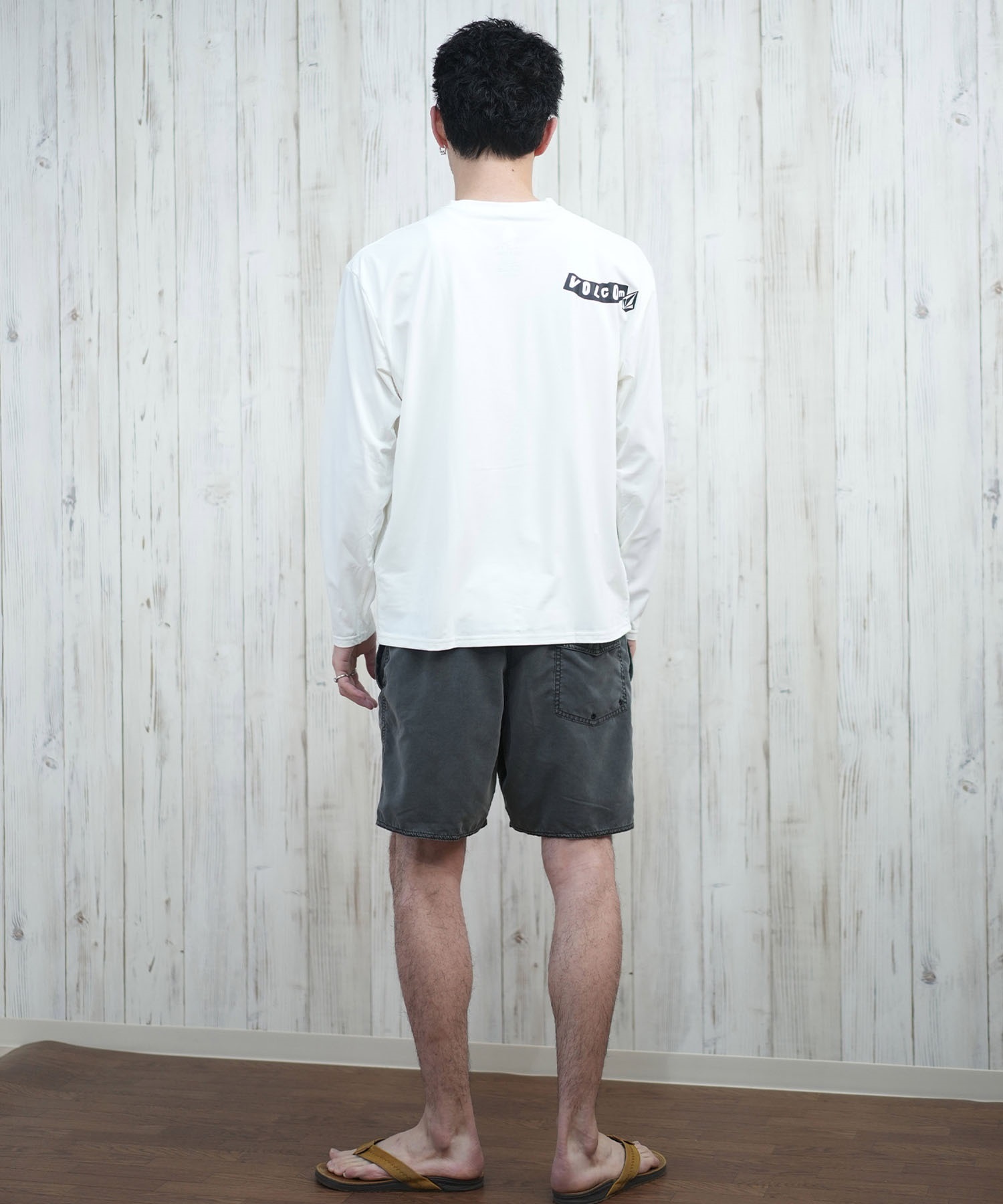 VOLCOM ボルコム 水着 長袖 ラッシュガード メンズ UVカット Pistol Surf rashguard A9312505(WHT-S)