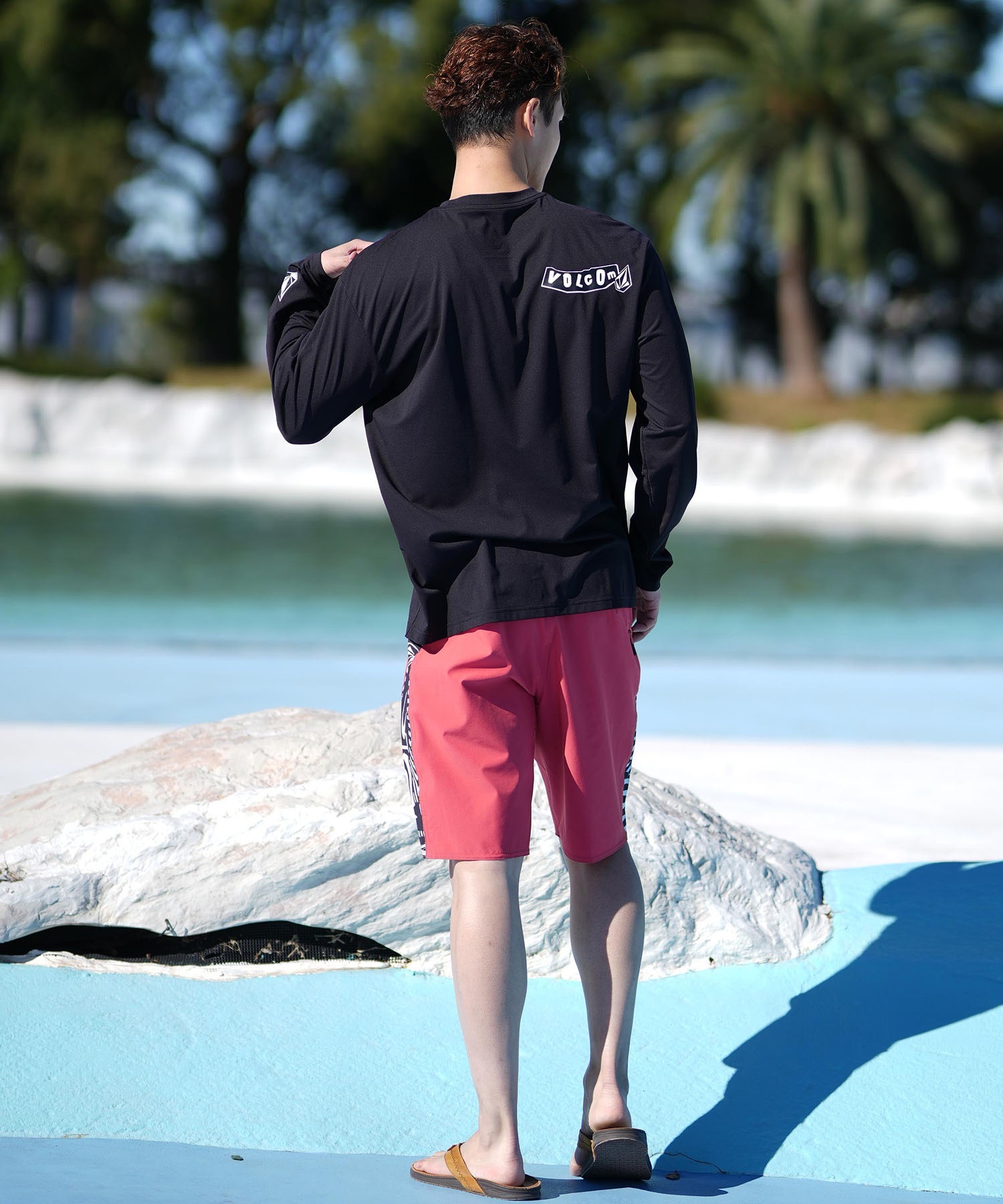 VOLCOM ボルコム 水着 長袖 ラッシュガード メンズ UVカット Pistol Surf rashguard A9312505(WHT-S)
