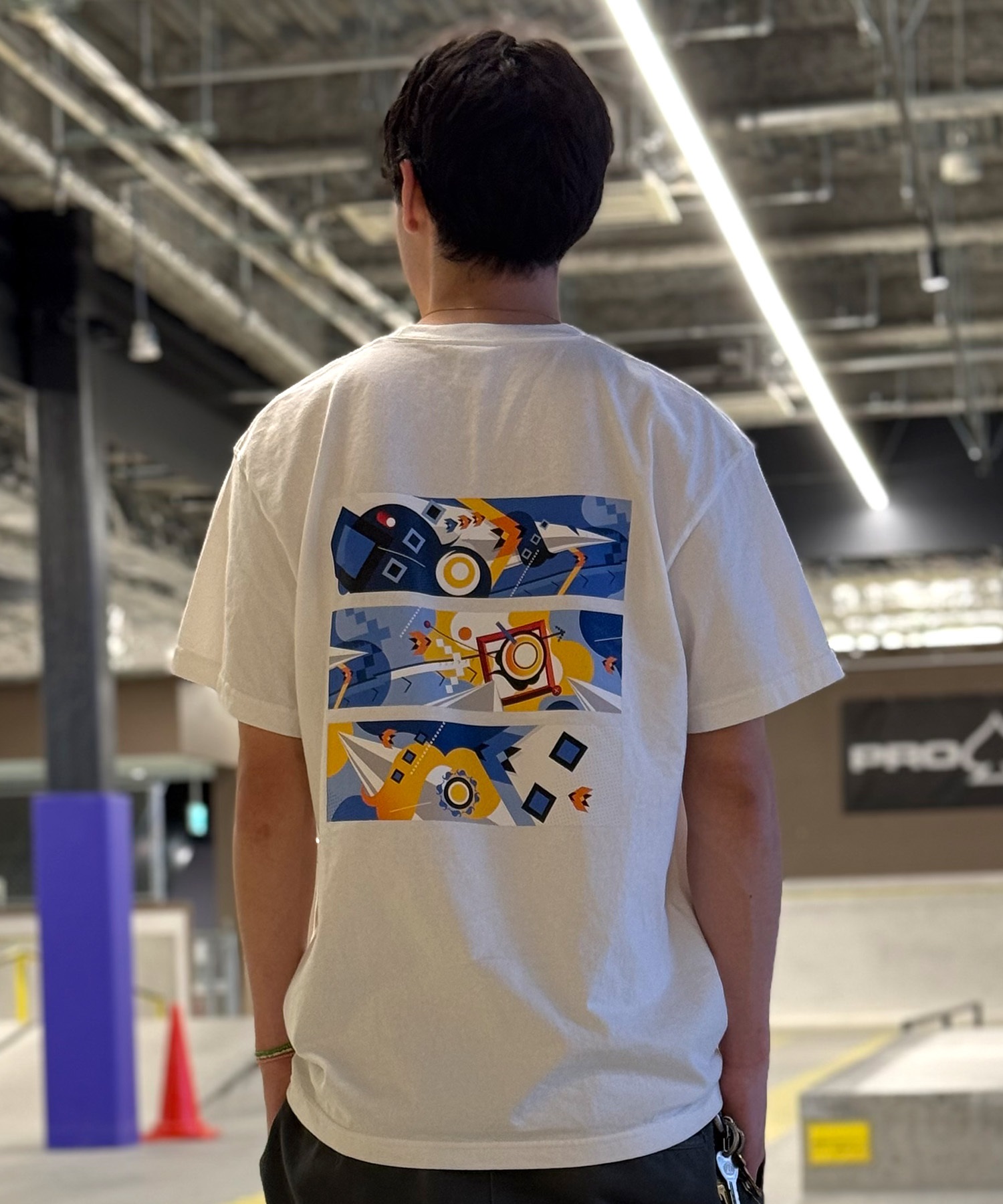 ららぽーとEXPOCITY店1周年記念限定 半袖 Tシャツ バックプリント メンズ レディース ユニセックス EXPO01M ムラサキスポーツ限定(WHT-M)
