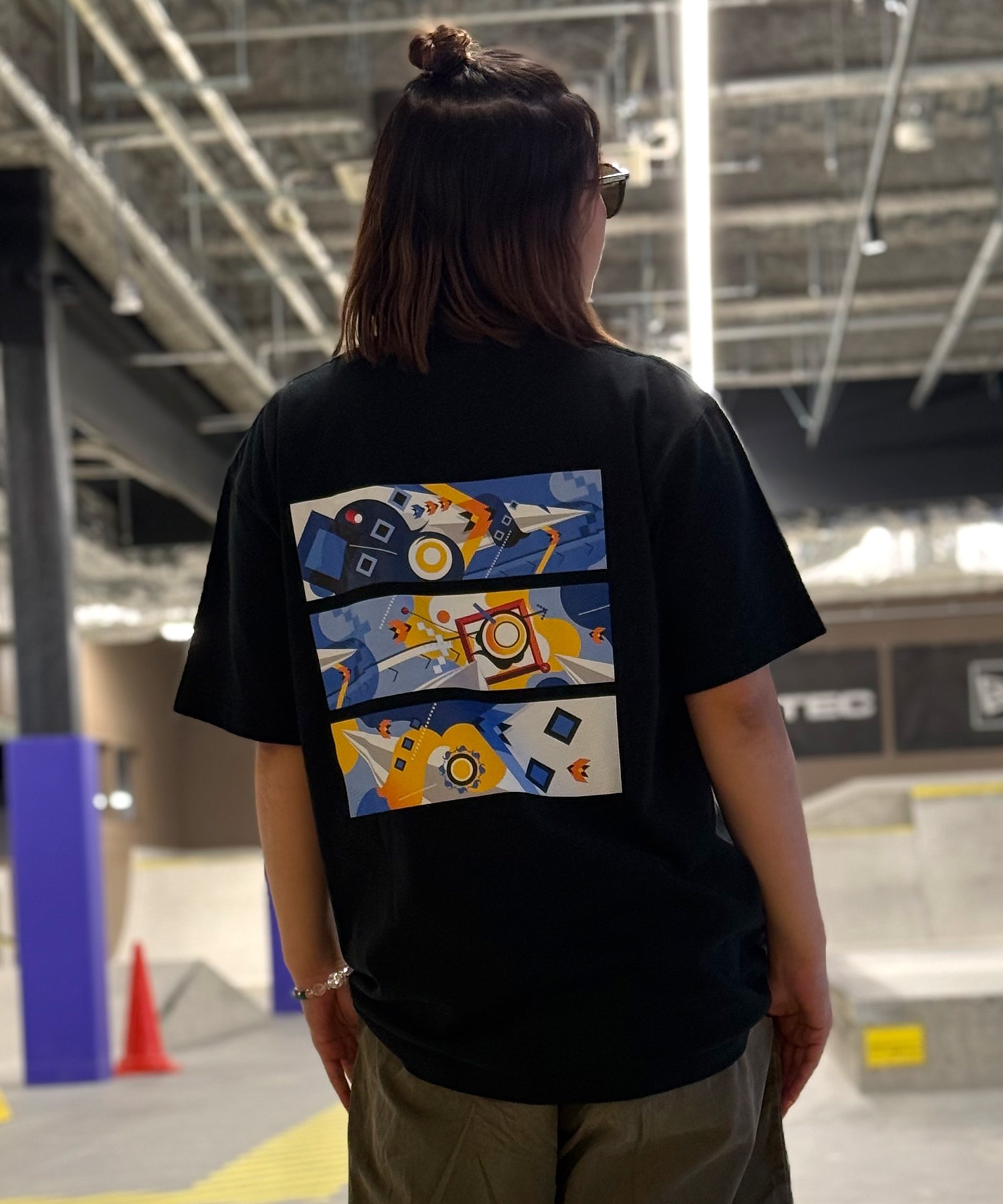 ららぽーとEXPOCITY店1周年記念限定 半袖 Tシャツ バックプリント メンズ レディース ユニセックス EXPO01M ムラサキスポーツ限定(WHT-M)