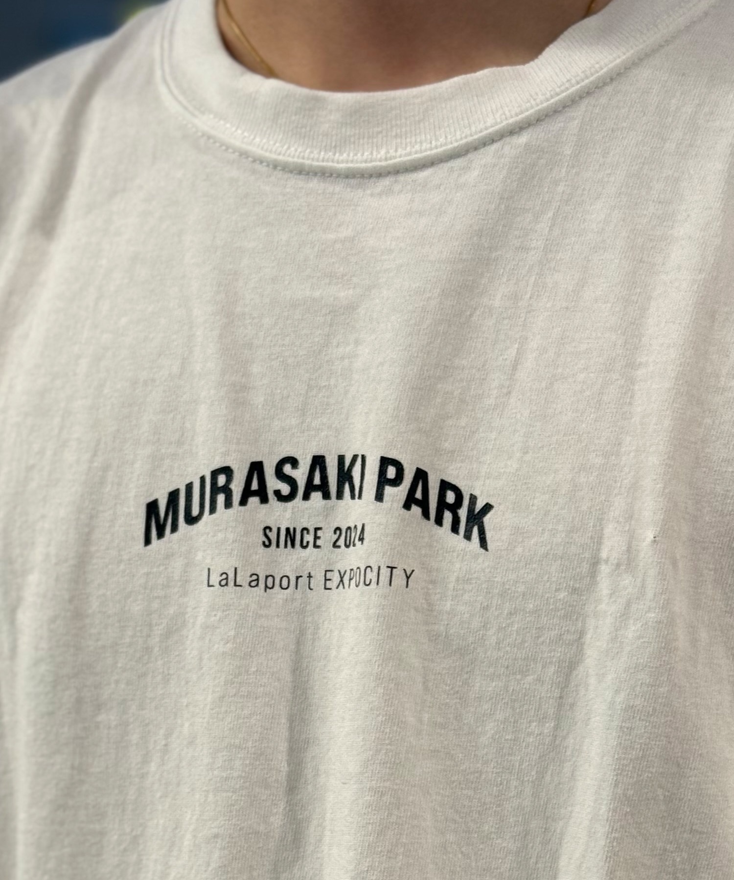 ららぽーとEXPOCITY店1周年記念限定 半袖 Tシャツ バックプリント メンズ レディース ユニセックス EXPO01M ムラサキスポーツ限定(WHT-M)