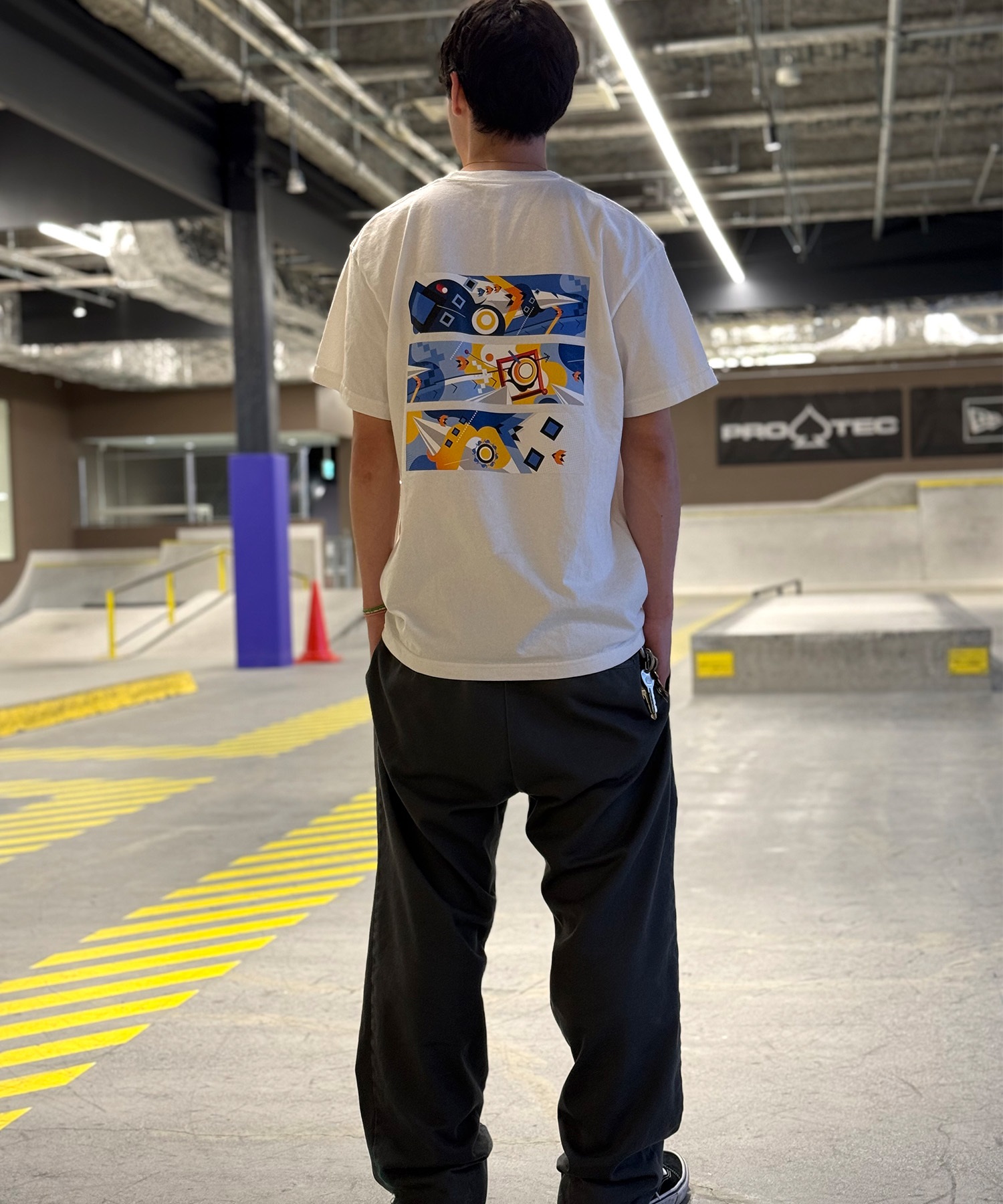 ららぽーとEXPOCITY店1周年記念限定 半袖 Tシャツ バックプリント メンズ レディース ユニセックス EXPO01M ムラサキスポーツ限定(WHT-M)
