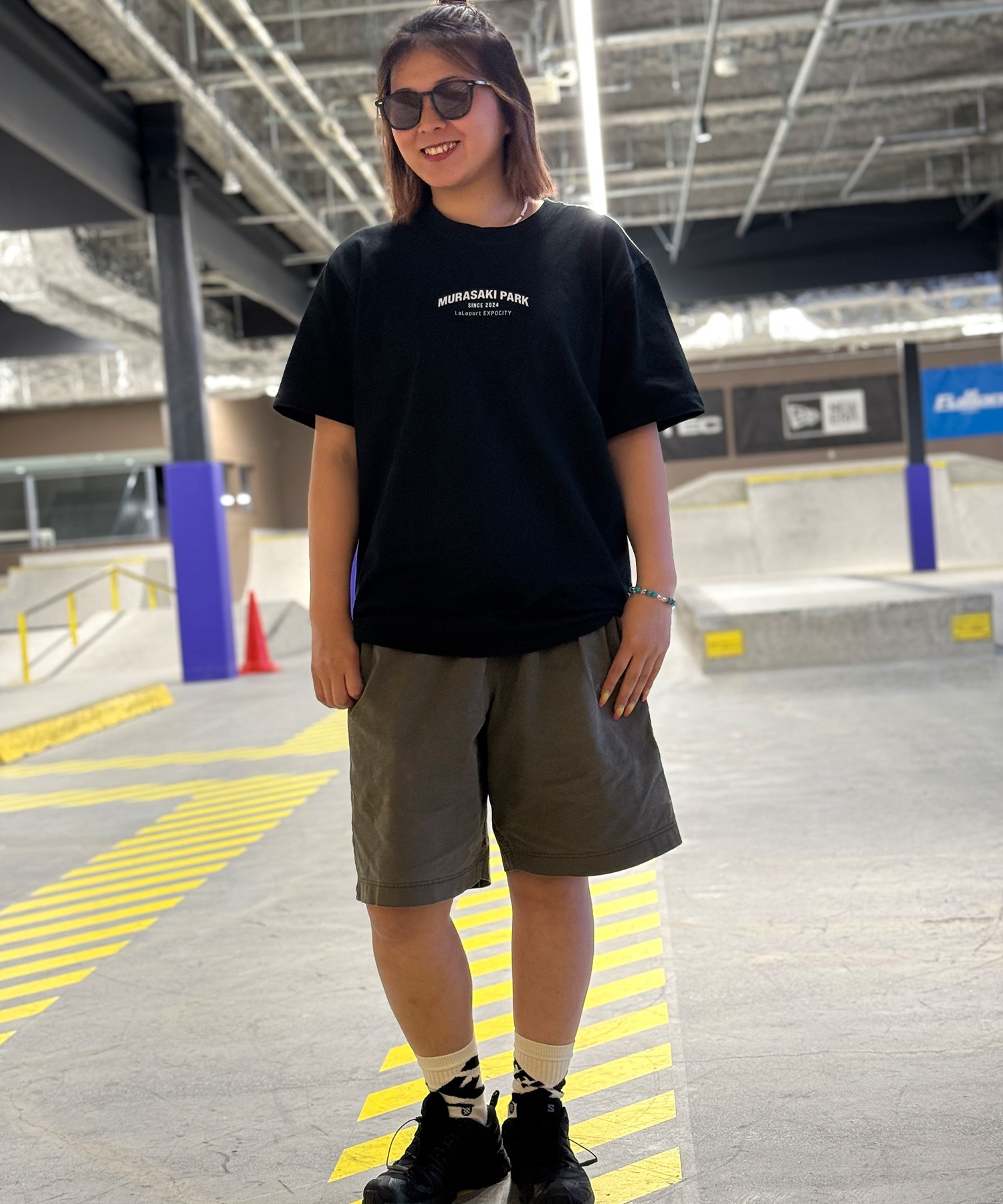ららぽーとEXPOCITY店1周年記念限定 半袖 Tシャツ バックプリント メンズ レディース ユニセックス EXPO01M ムラサキスポーツ限定(WHT-M)