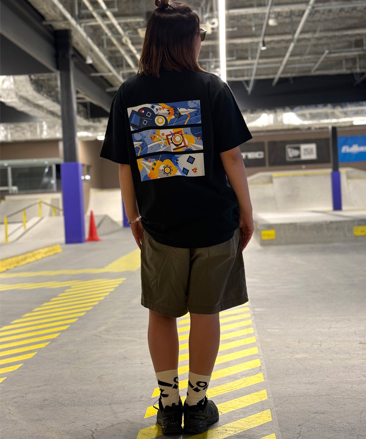 ららぽーとEXPOCITY店1周年記念限定 半袖 Tシャツ バックプリント メンズ レディース ユニセックス EXPO01M ムラサキスポーツ限定(WHT-M)