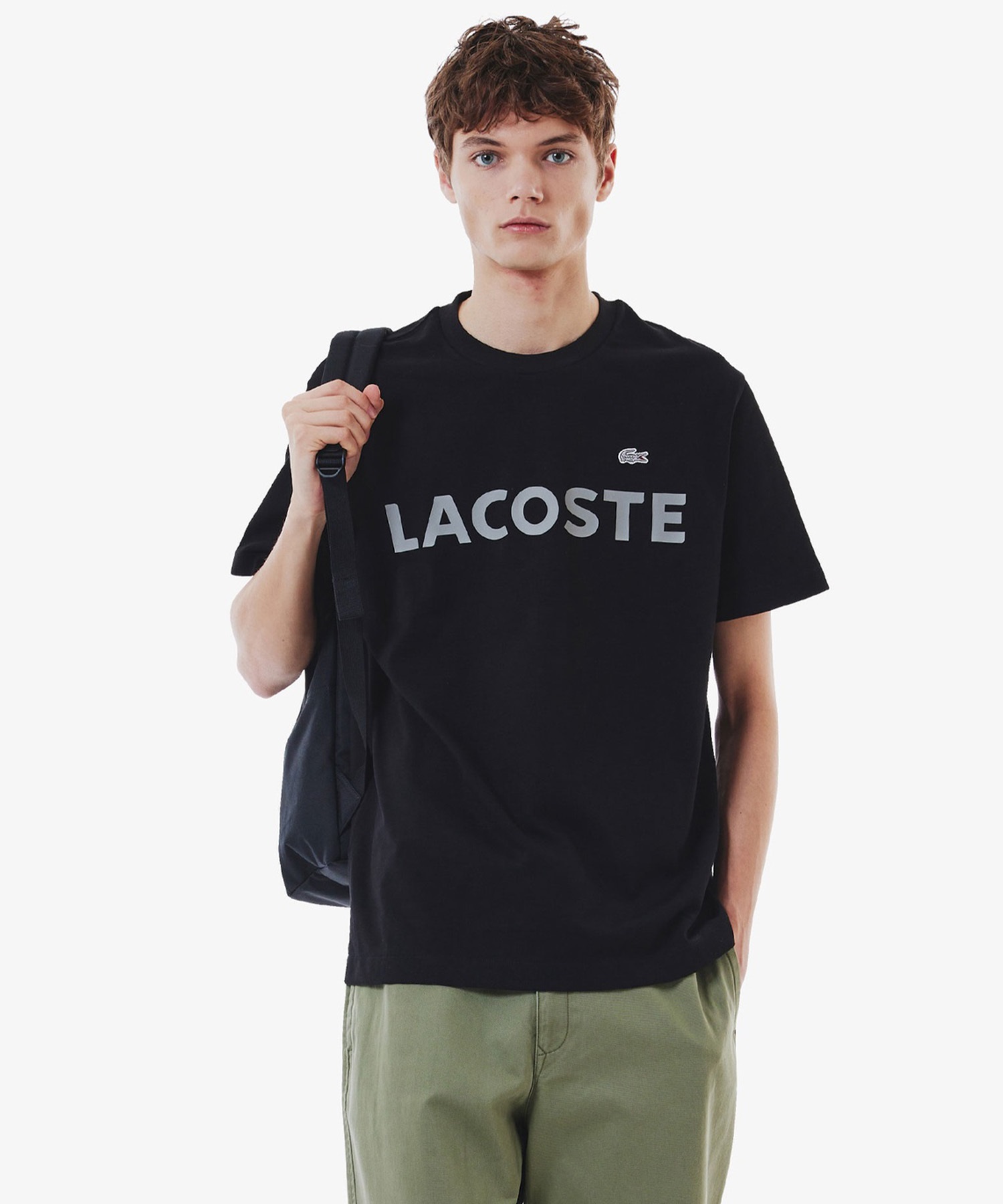 LACOSTE ラコステ 半袖 Tシャツ メンズ ヘビーウェイト ブランドネーム