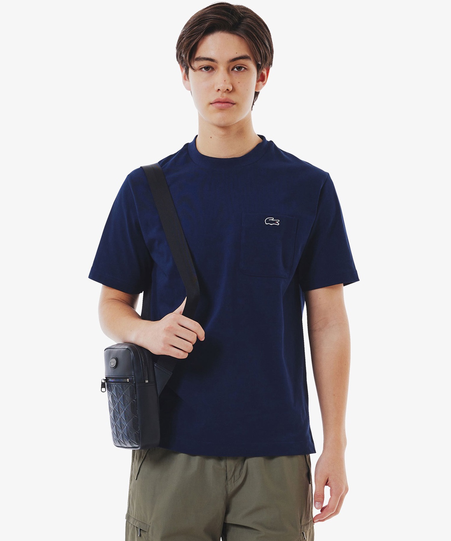 LACOSTE ラコステ 半袖 Tシャツ メンズ アウトライン クロック