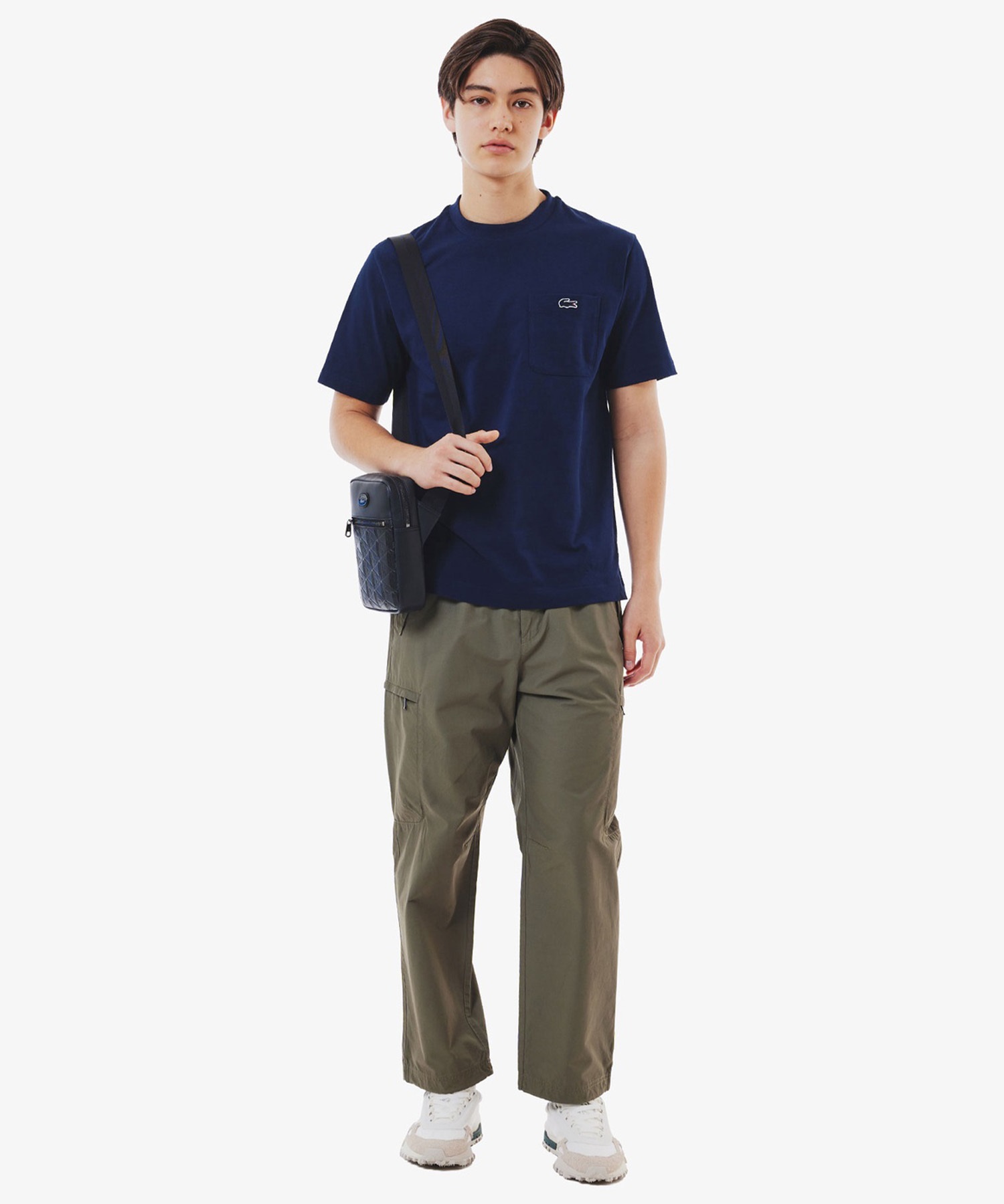 LACOSTE ラコステ 半袖 Tシャツ メンズ アウトライン クロック