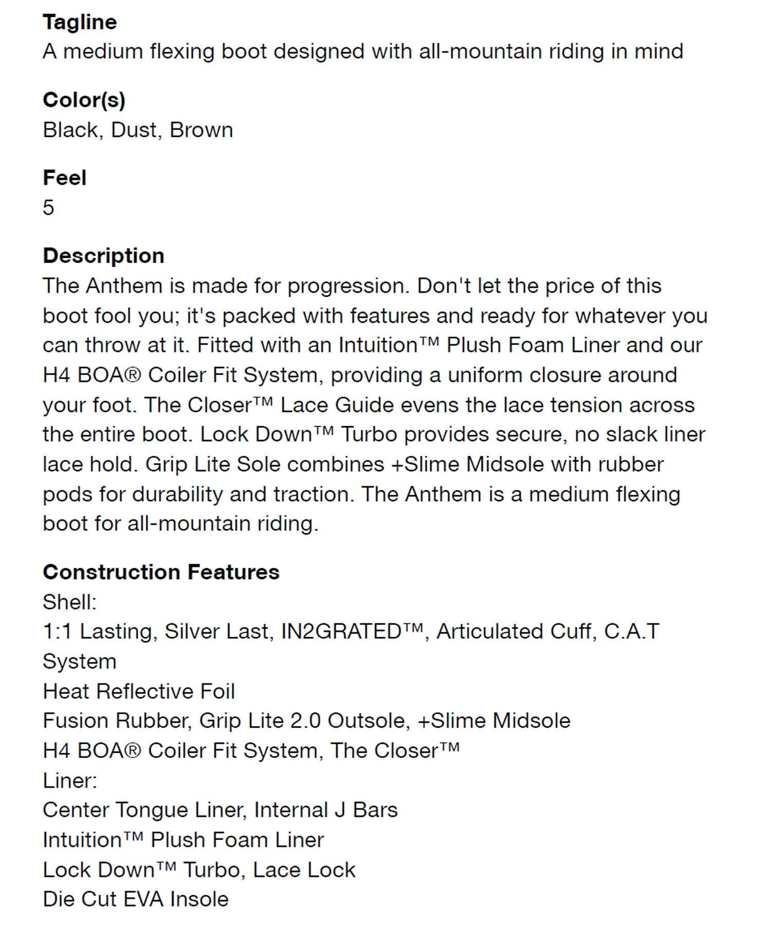RIDE ライド ANTHEM BLACK スノーボード ブーツ メンズ ムラサキ