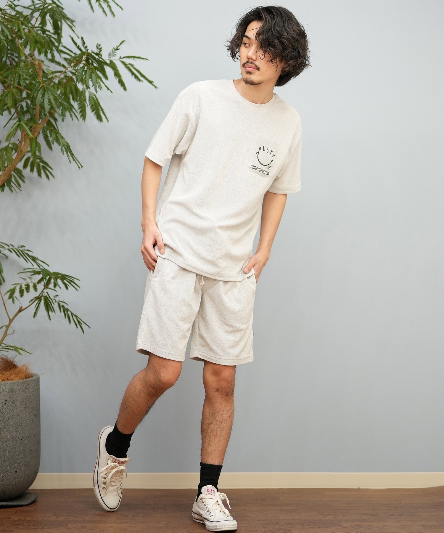 RUSTY ラスティ ハーフパンツ ショートパンツ メンズ ショーツ パイル