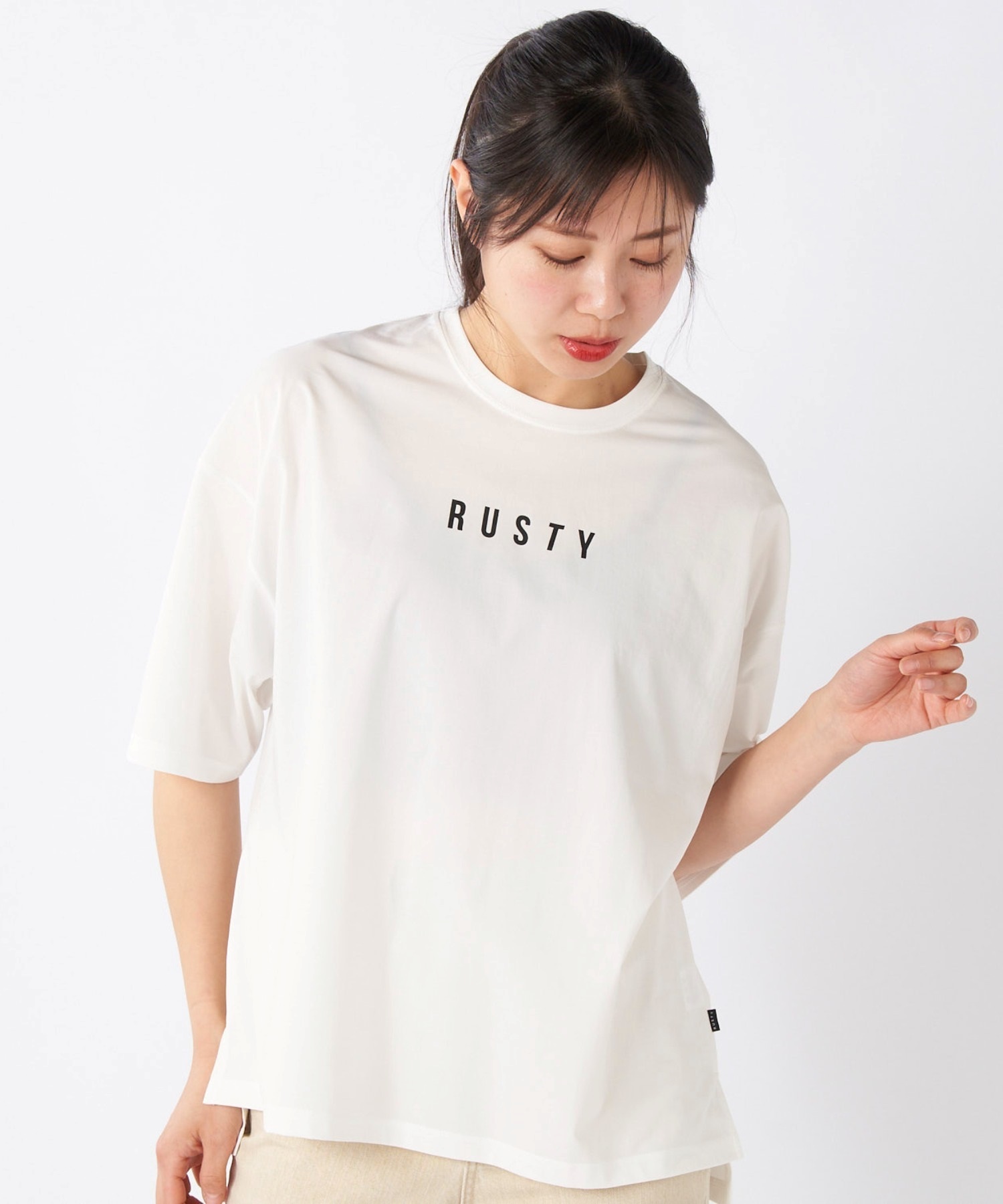 RUSTY ラスティ 水着 レディース ラッシュガード 半袖 Tシャツ バック