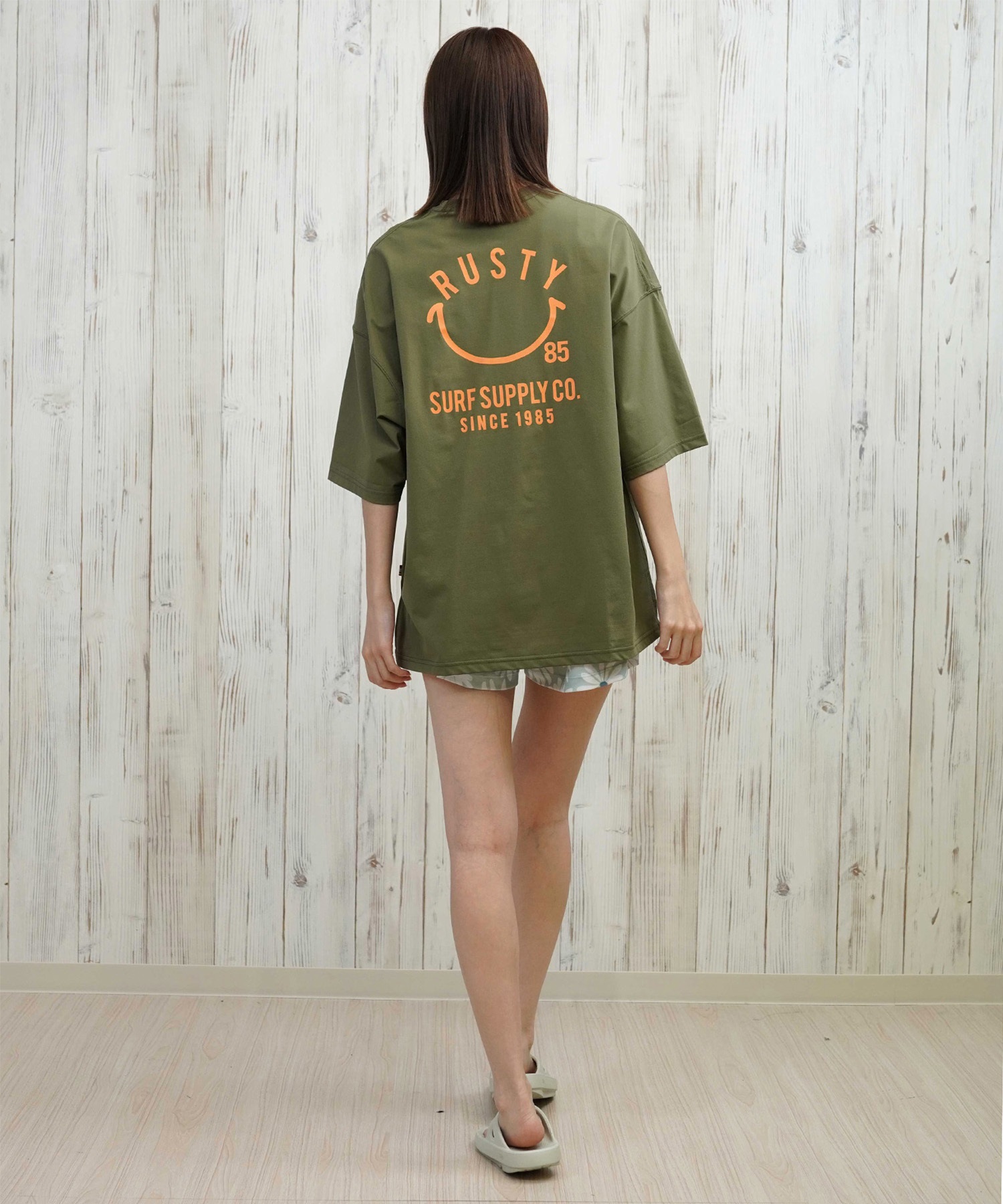 RUSTY ラスティ 水着 レディース ラッシュガード 半袖 Tシャツ バック