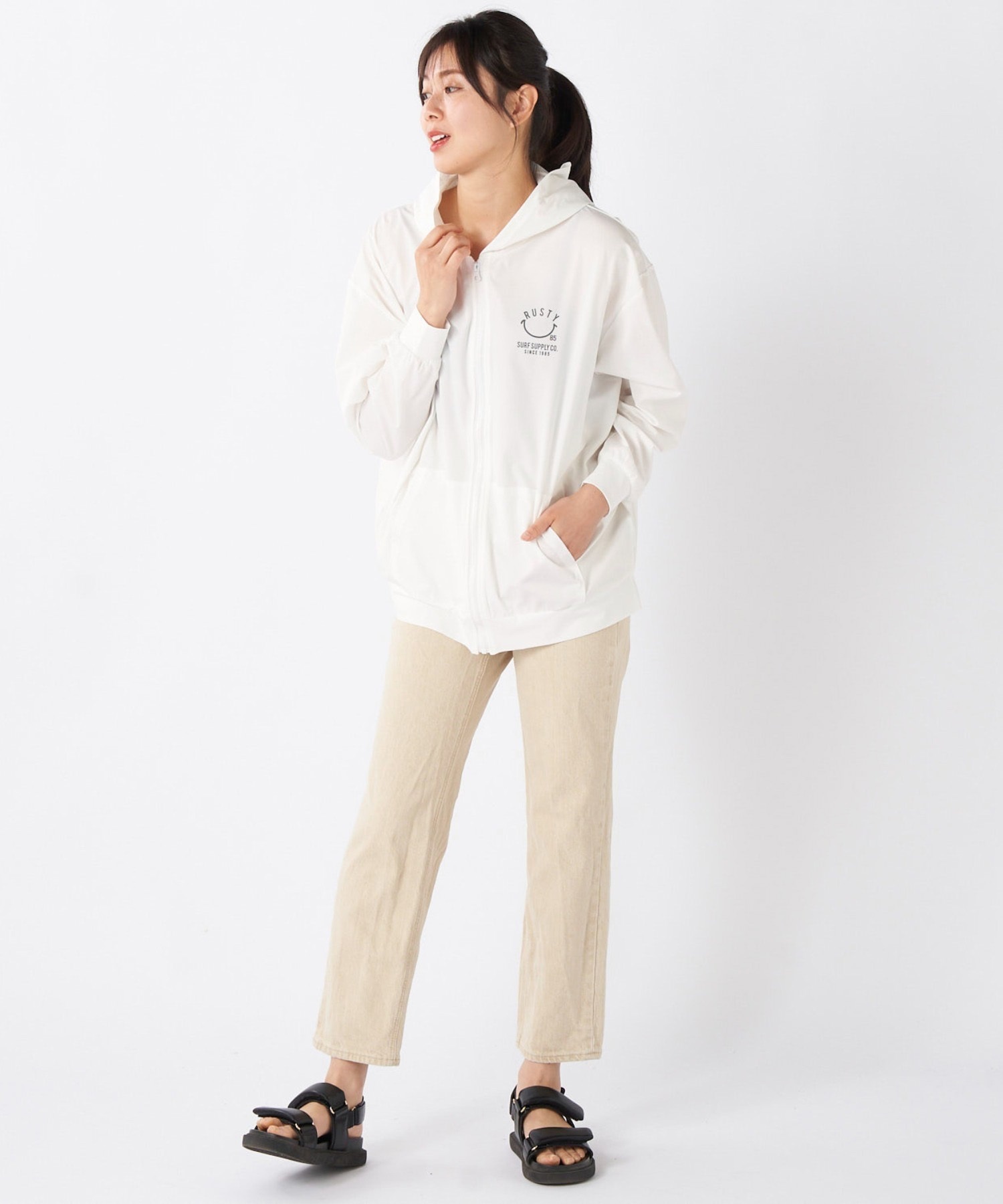 RUSTY ラスティー 水着 レディース ラッシュガード 長袖 Tシャツ ロンT
