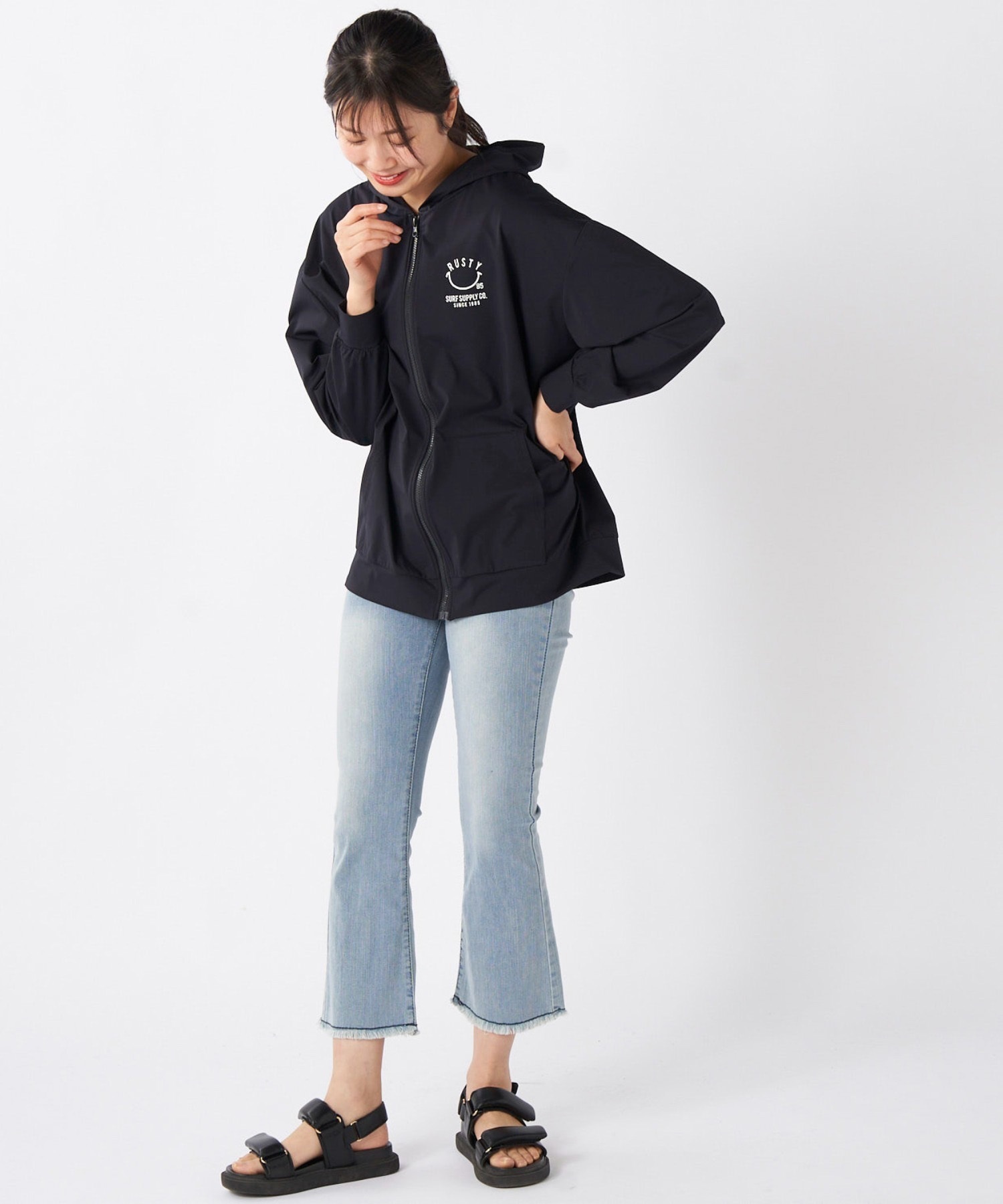 RUSTY ラスティー 水着 レディース ラッシュガード 長袖 Tシャツ ロンT