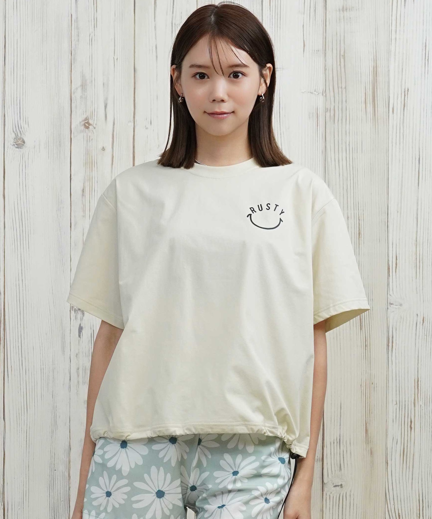 RUSTY ラスティ 水着 ラッシュガード 半袖 Tシャツ レディース ニコ
