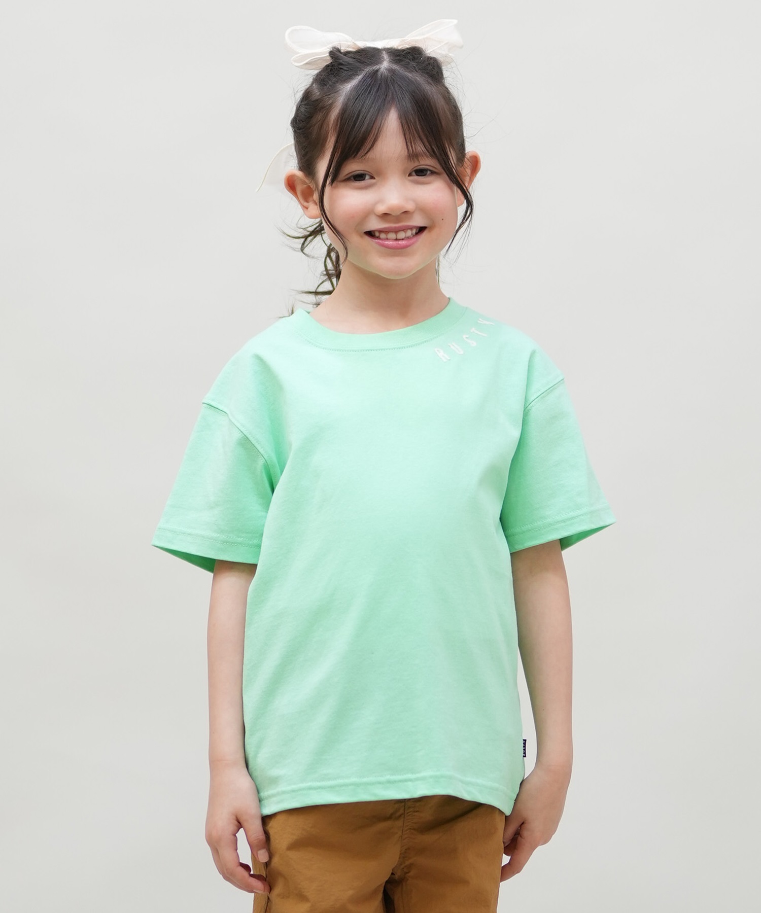 RUSTY ラスティー 半袖 Tシャツ キッズ 子供 965505(LGN-100cm)