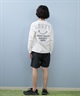 RUSTY ラスティ 水着 海パン トランクス サーフパンツ キッズ ジュニア 子供 無地 ワッペン付きボードショーツ 965403(BK-130cm)
