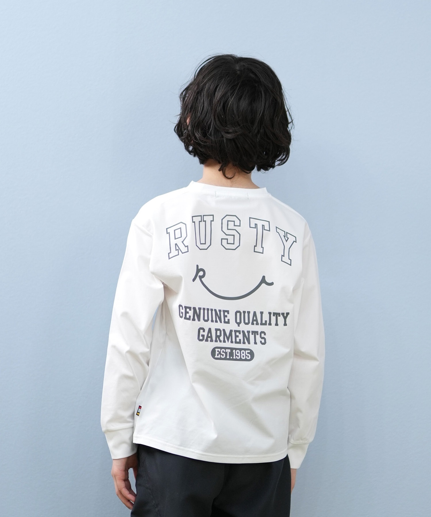 RUSTY ラスティ 水着 ラッシュガード 長袖 Tシャツ ロンT キッズ ジュニア 子供 男の子 女の子 水陸両用 吸水速乾 UVカット 965463(WT-130cm)