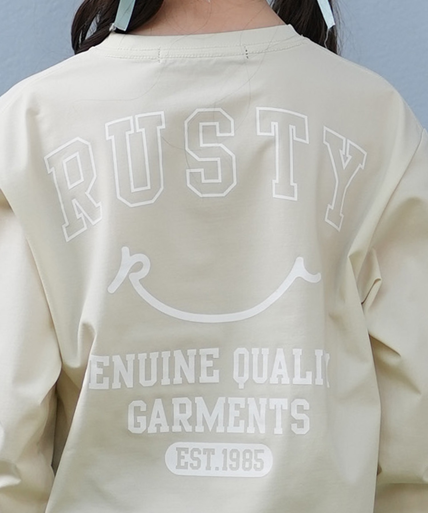 RUSTY ラスティ 水着 ラッシュガード 長袖 Tシャツ ロンT キッズ ジュニア 子供 男の子 女の子 水陸両用 吸水速乾 UVカット 965463(WT-130cm)