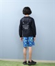 RUSTY ラスティ 水着 ラッシュガード 長袖 Tシャツ ロンT キッズ ジュニア 子供 男の子 女の子 水陸両用 吸水速乾 UVカット 965463(WT-130cm)