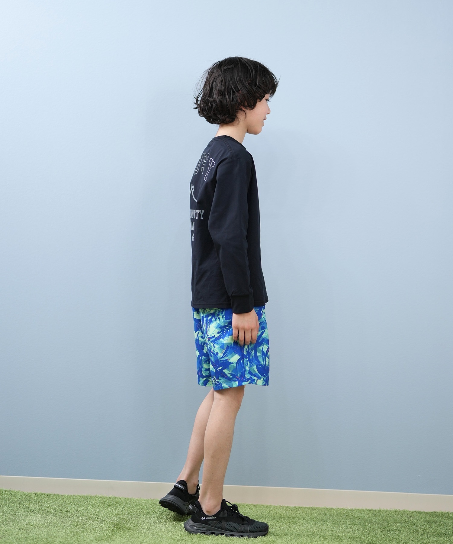 RUSTY ラスティ 水着 ラッシュガード 長袖 Tシャツ ロンT キッズ ジュニア 子供 男の子 女の子 水陸両用 吸水速乾 UVカット 965463(WT-130cm)
