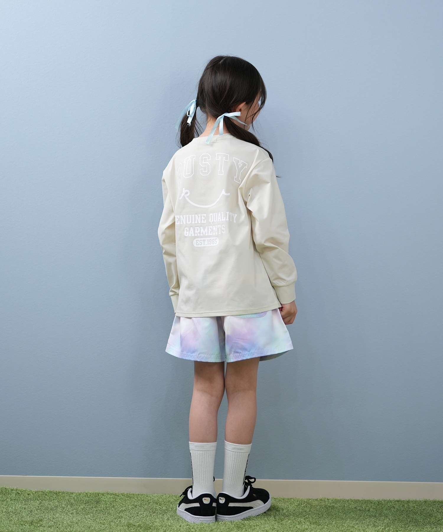 RUSTY ラスティ 水着 ラッシュガード 長袖 Tシャツ ロンT キッズ ジュニア 子供 男の子 女の子 水陸両用 吸水速乾 UVカット 965463(WT-130cm)