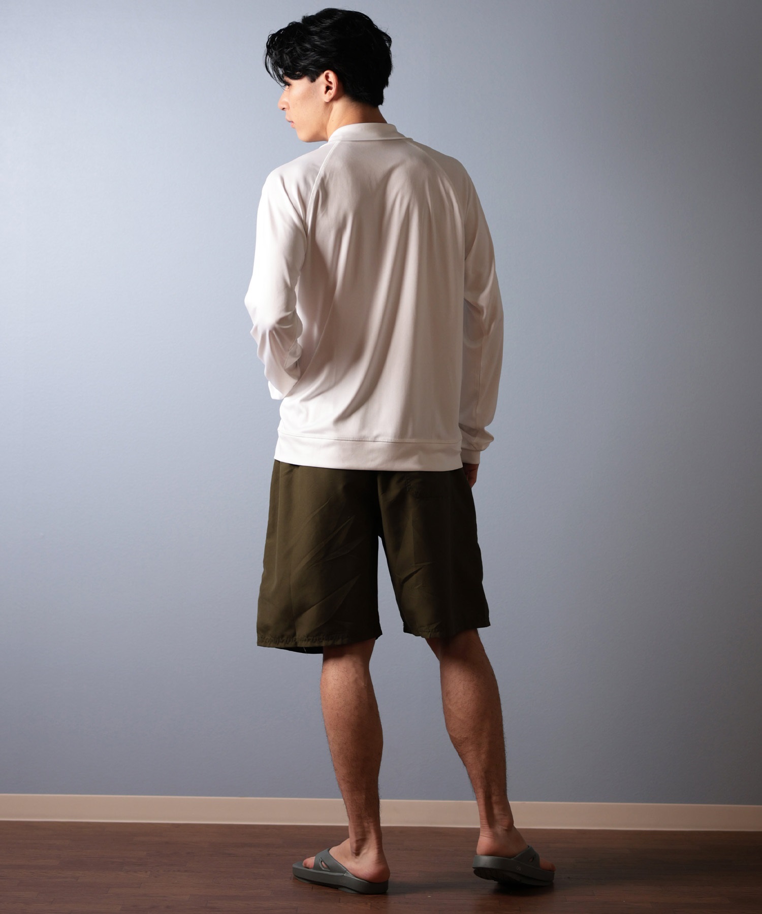 Reebok リーボック 水着 ラッシュガード 長袖 ジップアップ メンズ UV