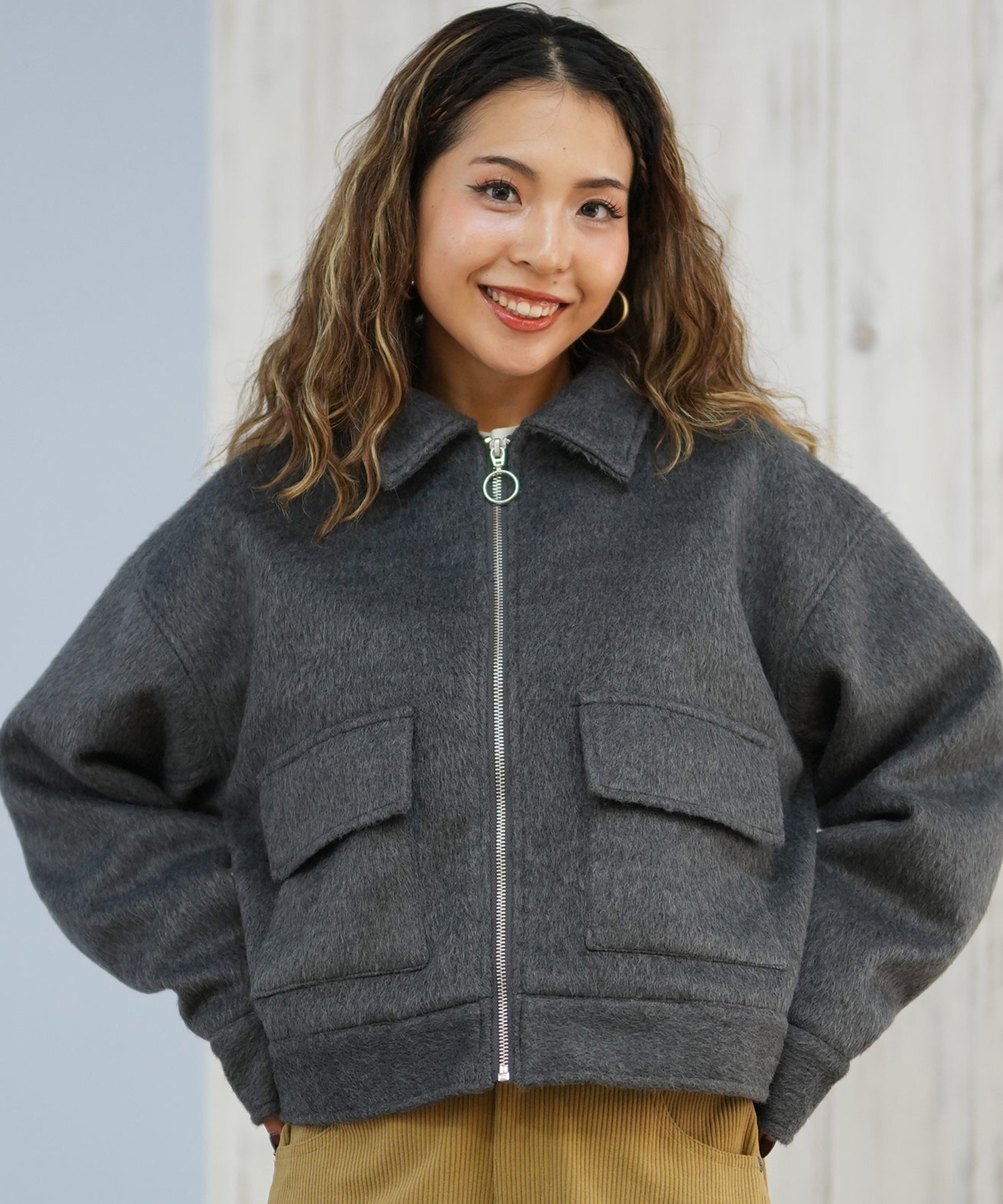 RIKKA FEMME リッカファム ジャケット レディース シンプル ウール調