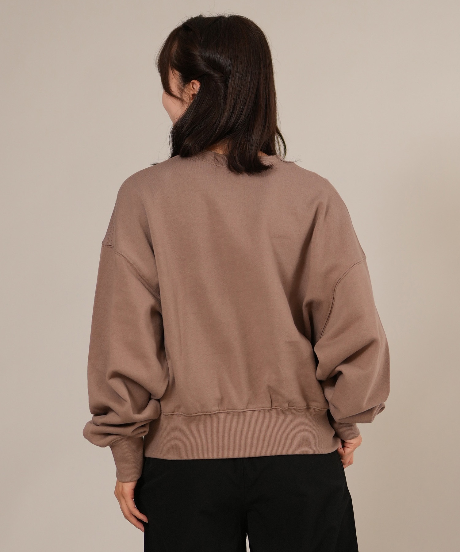 RIKKA FEMME リッカファム トレーナー スウェット レディース クルーネック ワンポイント 刺繍 裏毛 RF25FW16(GRY-FREE)