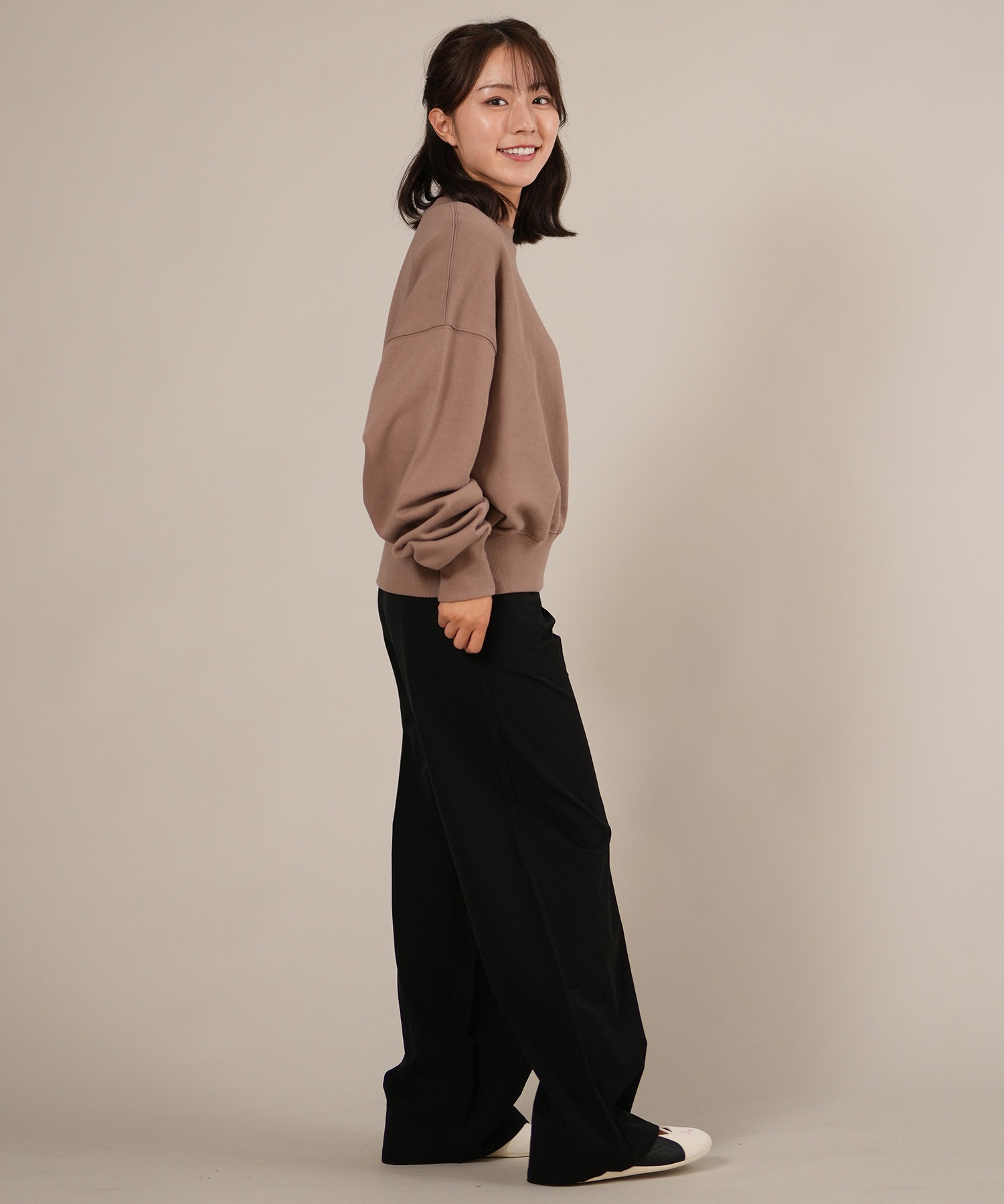 RIKKA FEMME リッカファム トレーナー スウェット レディース クルーネック ワンポイント 刺繍 裏毛 RF25FW16(GRY-FREE)