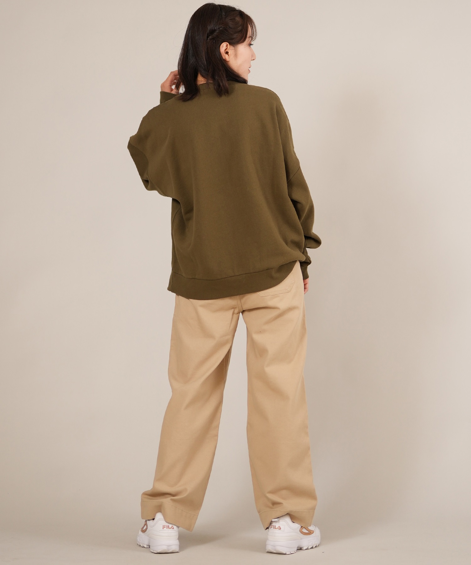 RIKKA FEMME リッカファム トレーナー スウェット レディース クルーネック カレッジロゴ 刺繍 裏起毛 RF25FW06(IVO-FREE)
