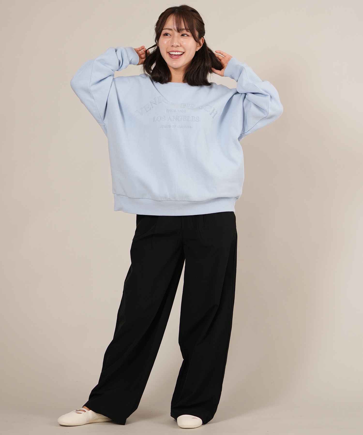 RIKKA FEMME リッカファム トレーナー スウェット レディース クルーネック カレッジロゴ 刺繍 裏起毛 RF25FW06(IVO-FREE)