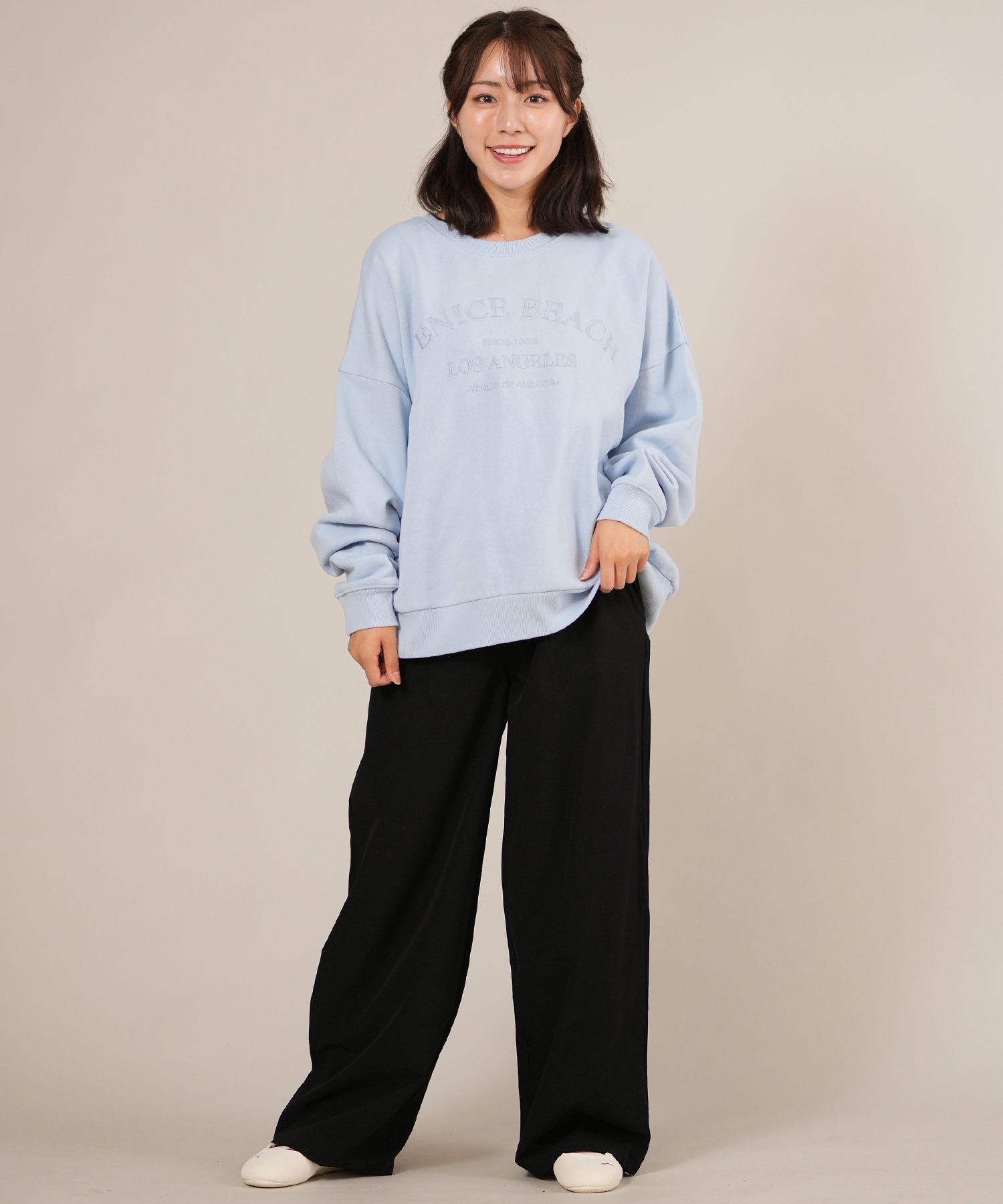 RIKKA FEMME リッカファム トレーナー スウェット レディース クルーネック カレッジロゴ 刺繍 裏起毛 RF25FW06(IVO-FREE)