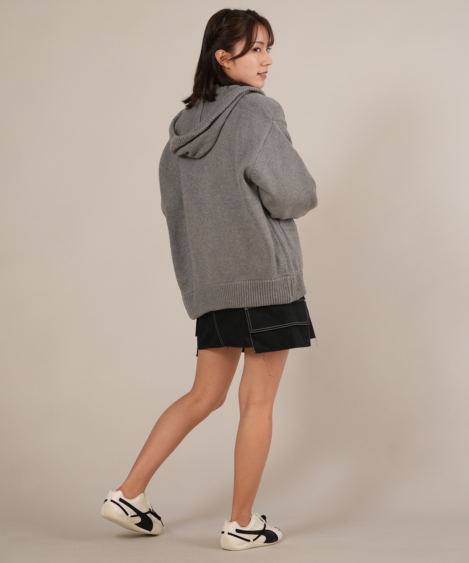 RIKKA FEMME リッカファム ニット セーター レディース ジップアップ パーカー 星条旗 RF25FW18(IVO-FREE)