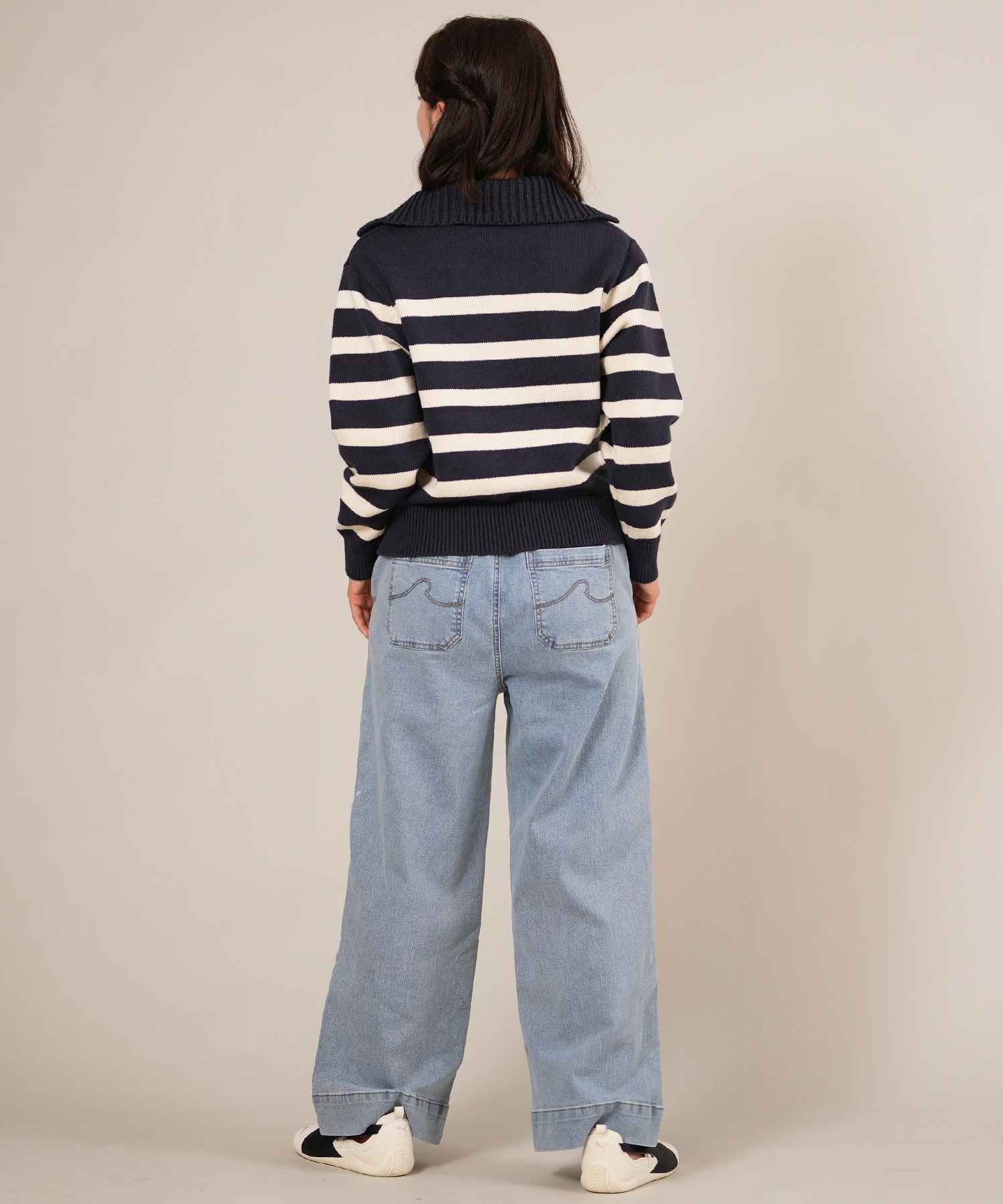 RIKKA FEMME リッカファム ニット セーター レディース ボーダー ショート丈 RF25FW21(BRN-FREE)