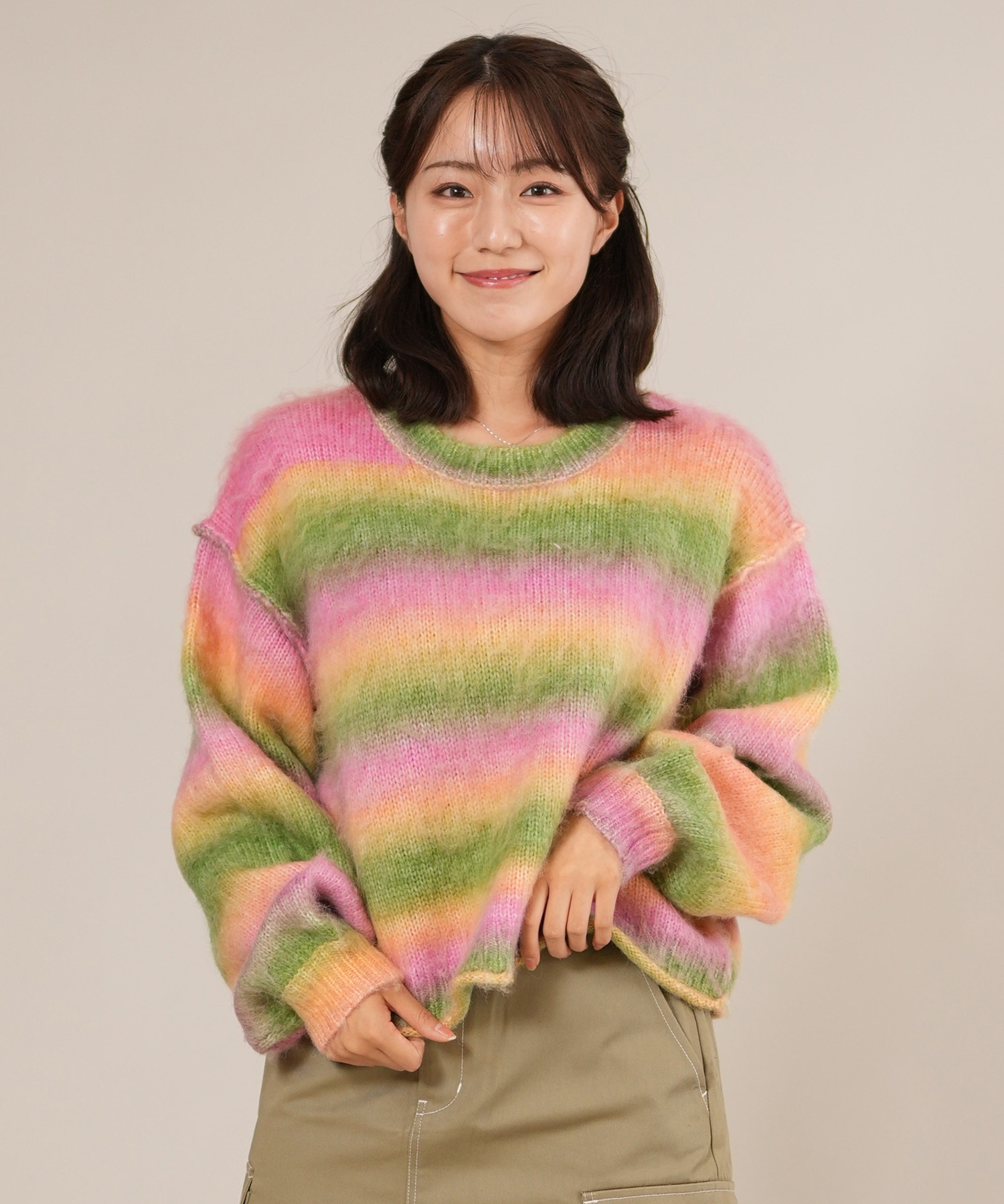 RIKKA FEMME リッカファム ニット セーター レディース シャギー グラデーション RF25FW22(BLU-FREE)