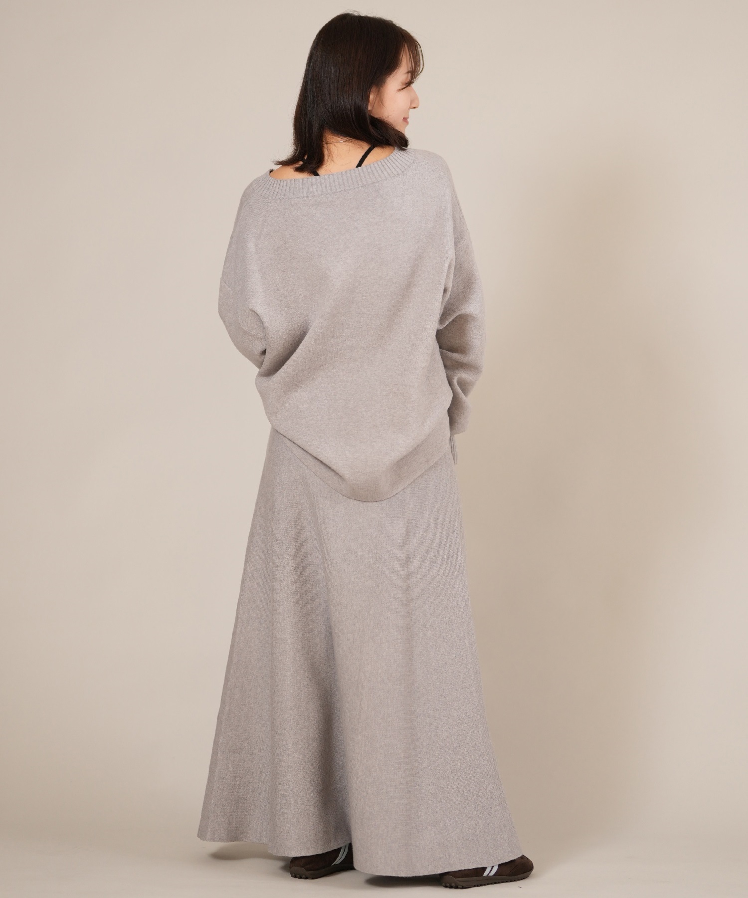 RIKKA FEMME リッカファム ニット セーター レディース Vネック 無地 セットアップ対応 RF25FW13(GRY-FREE)