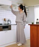 RIKKA FEMME リッカファム ニット セーター レディース Vネック 無地 セットアップ対応 RF25FW13(GRY-FREE)