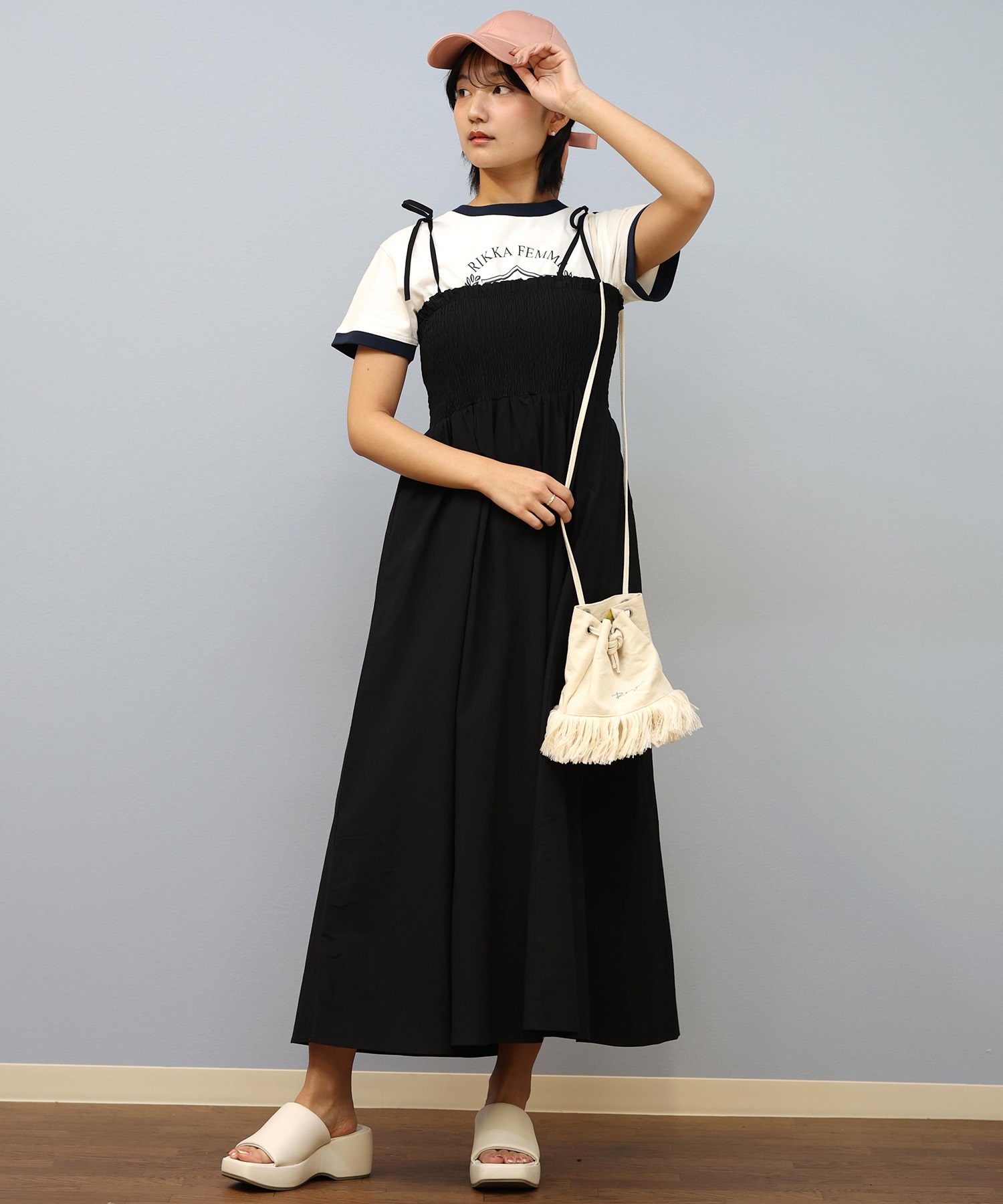 RIKKA FEMME リッカファム ワンピース レディース リボンキャミ RF25SS17(BLK-FREE)