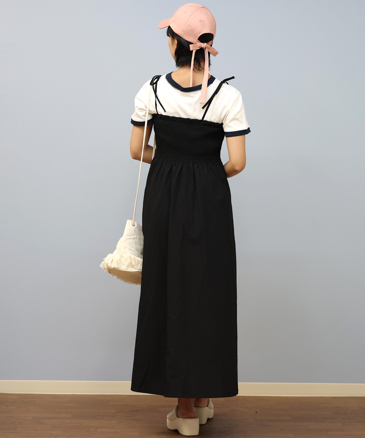 RIKKA FEMME リッカファム ワンピース レディース リボンキャミ RF25SS17(BLK-FREE)