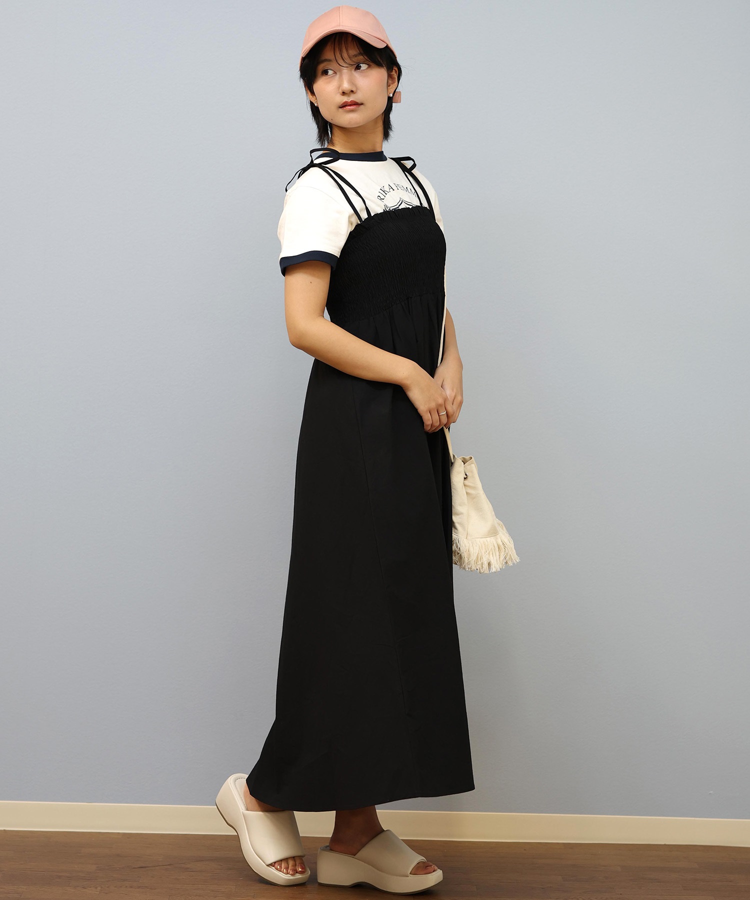 RIKKA FEMME リッカファム ワンピース レディース リボンキャミ RF25SS17(BLK-FREE)