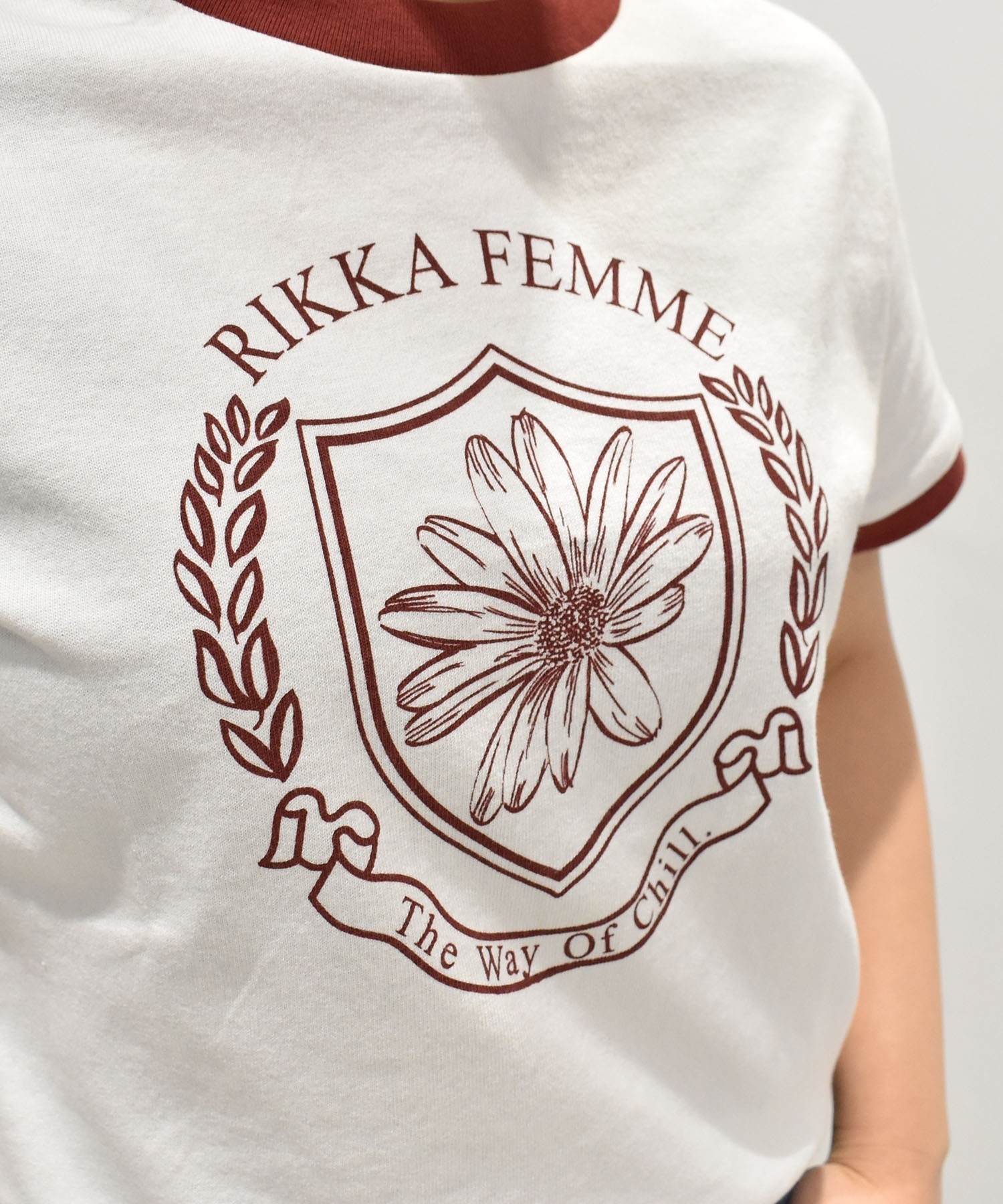 RIKKA FEMME リッカファム 半袖 Tシャツ レディース リンガーTシャツ RF25SS06(WT/NV-SM)