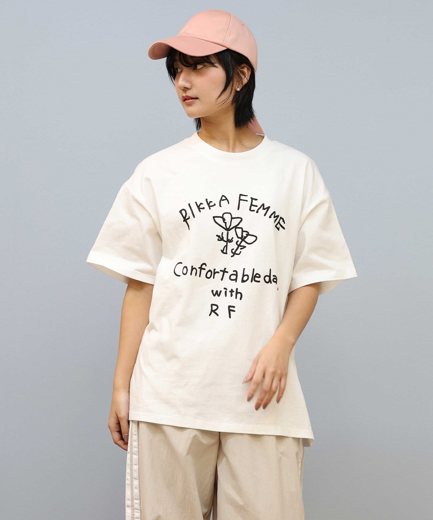RIKKA FEMME リッカファム 半袖 Tシャツ レディース フロントプリント