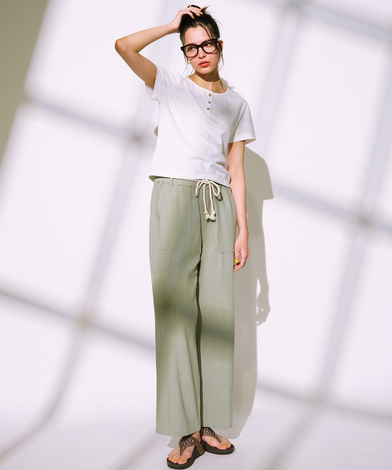 RIKKA FEMME リッカファム 半袖 Tシャツ レディース ヘンリーネックTシャツ RF25SS12(BLK-SM)