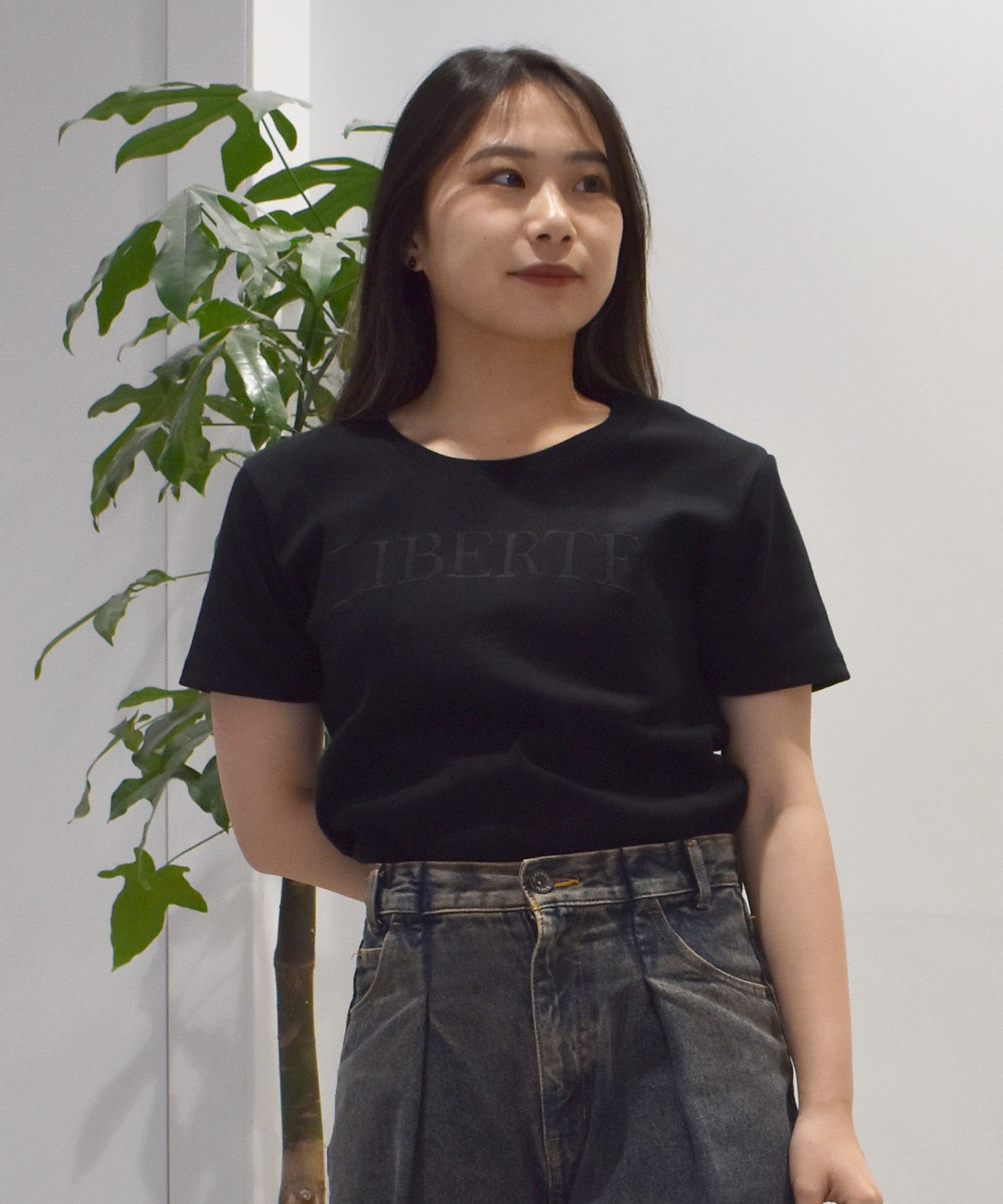 RIKKA FEMME リッカファム 半袖 Tシャツ レディース リブ刺しゅうTシャツ RF25SS14(BLK-SM)